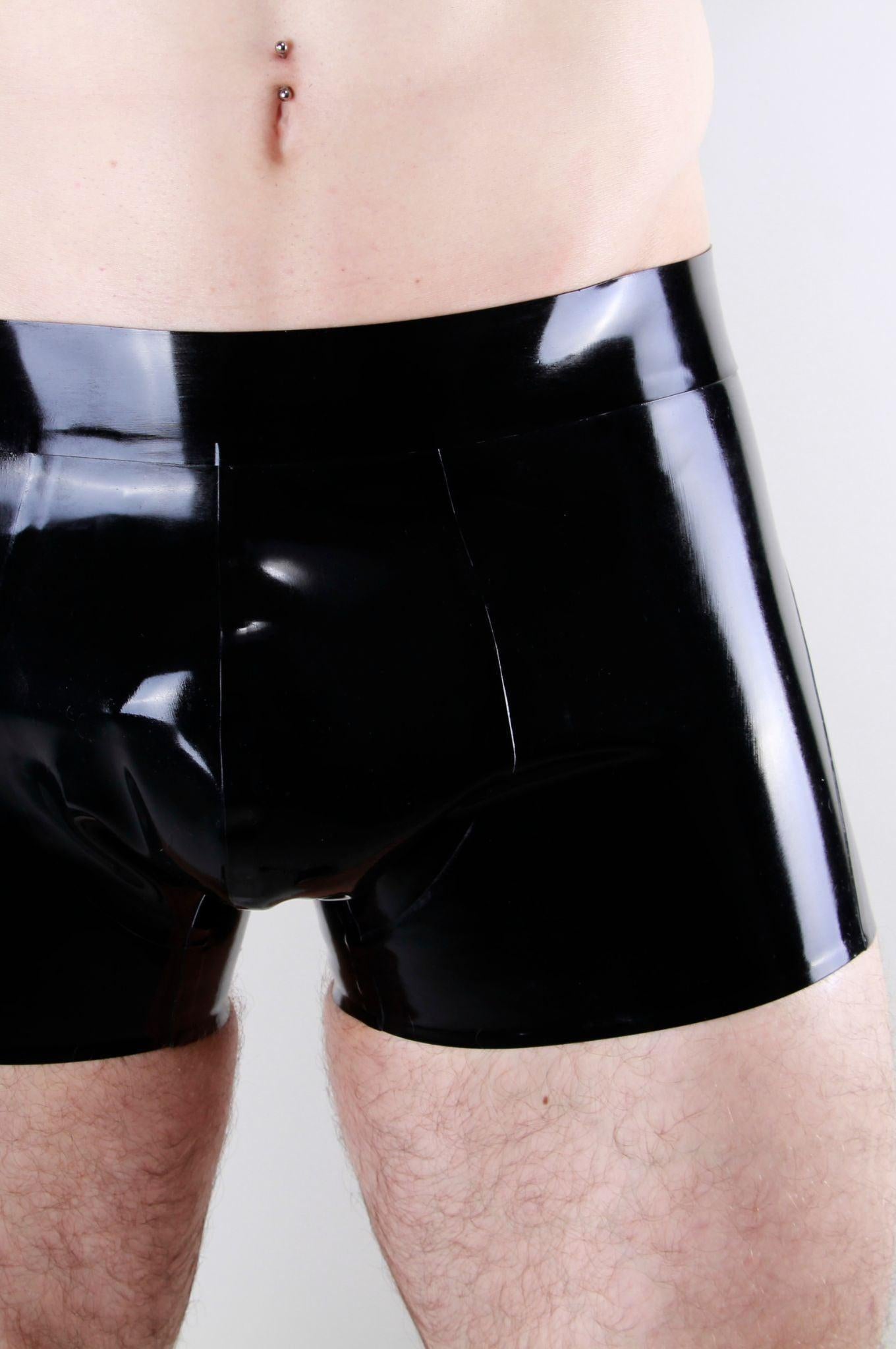 Black Rubber Cheeky Short - Open Ass at MR. Riegillio