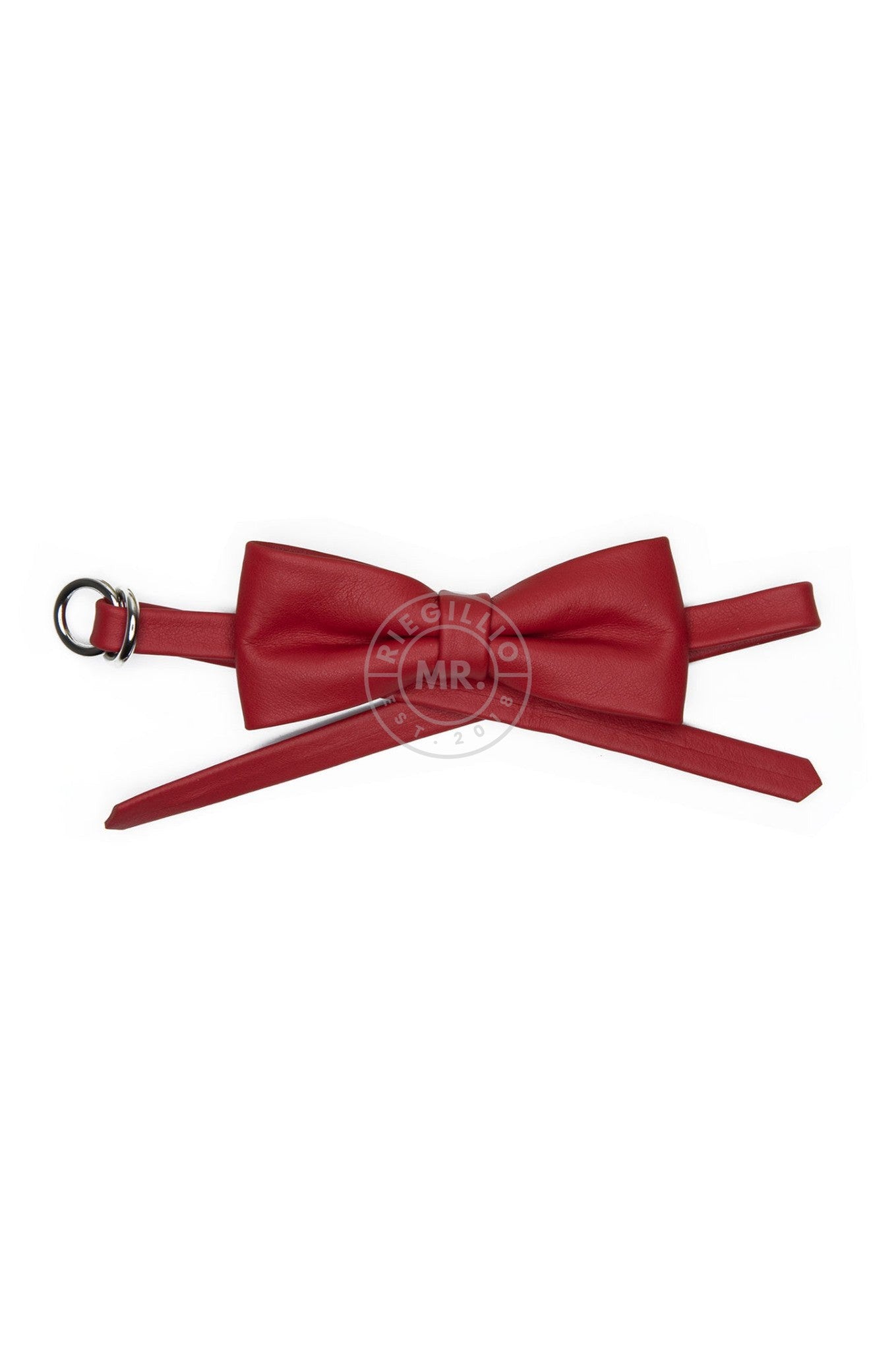 SIRAINER Red Leather Bow Tie at MR. Riegillio