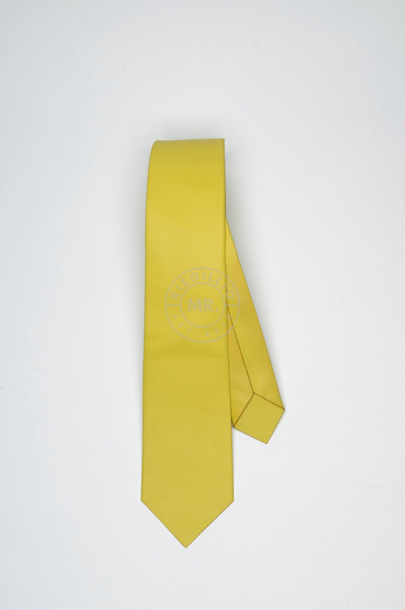 SIRAINER Yellow Leather Tie at MR. Riegillio