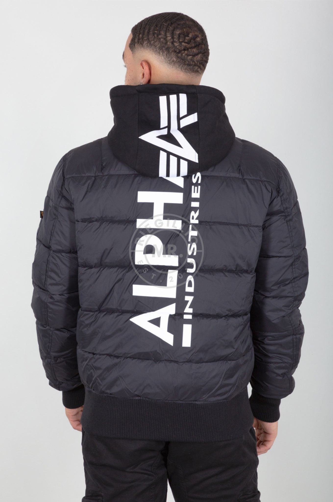 Alpha Industries MA-1 ZH Back Print Puffer FD - Black at MR