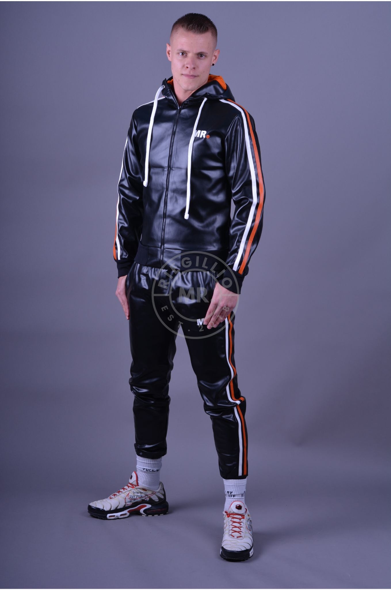 MR. Tracksuit Pants - ORANGE STRIPES at MR. Riegillio