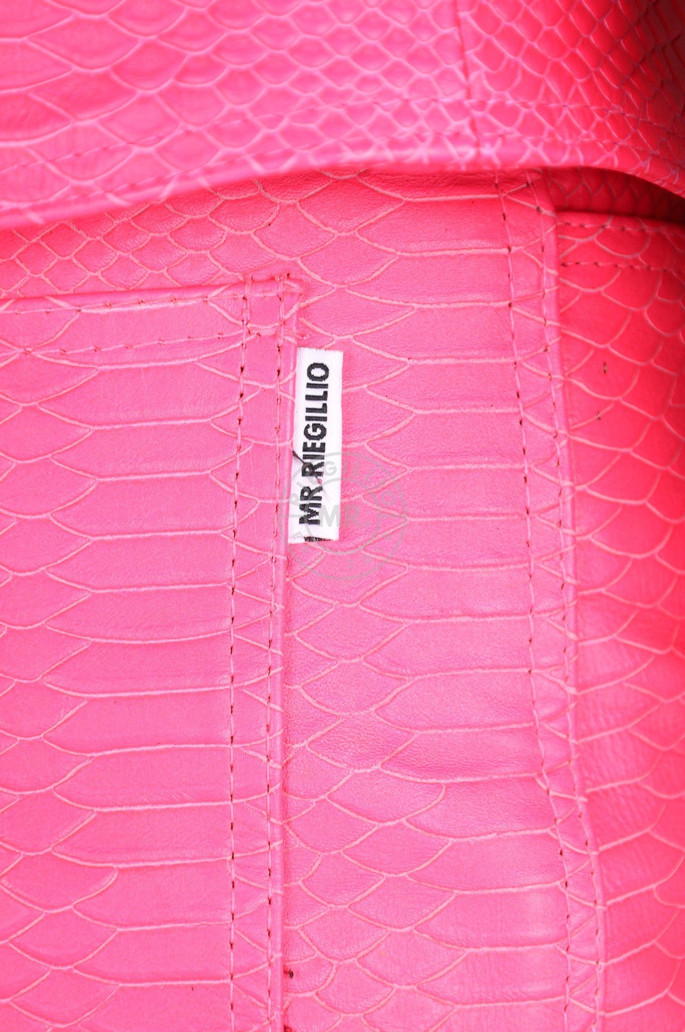 Leather Snake 5 Pocket Short - Neon Pink at MR. Riegillio