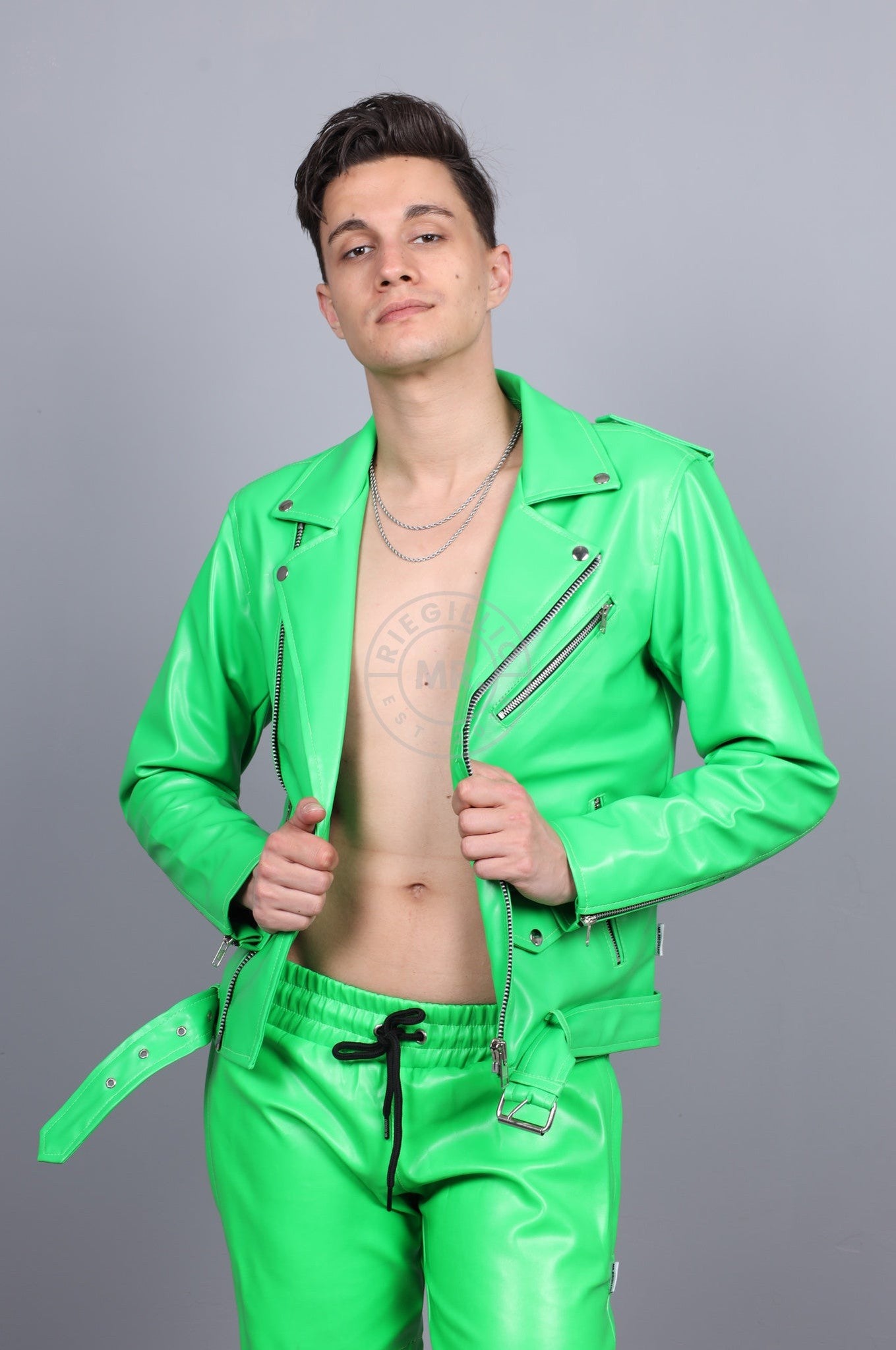 MR. Plain Brando Jacket - Neon Green at MR. Riegillio