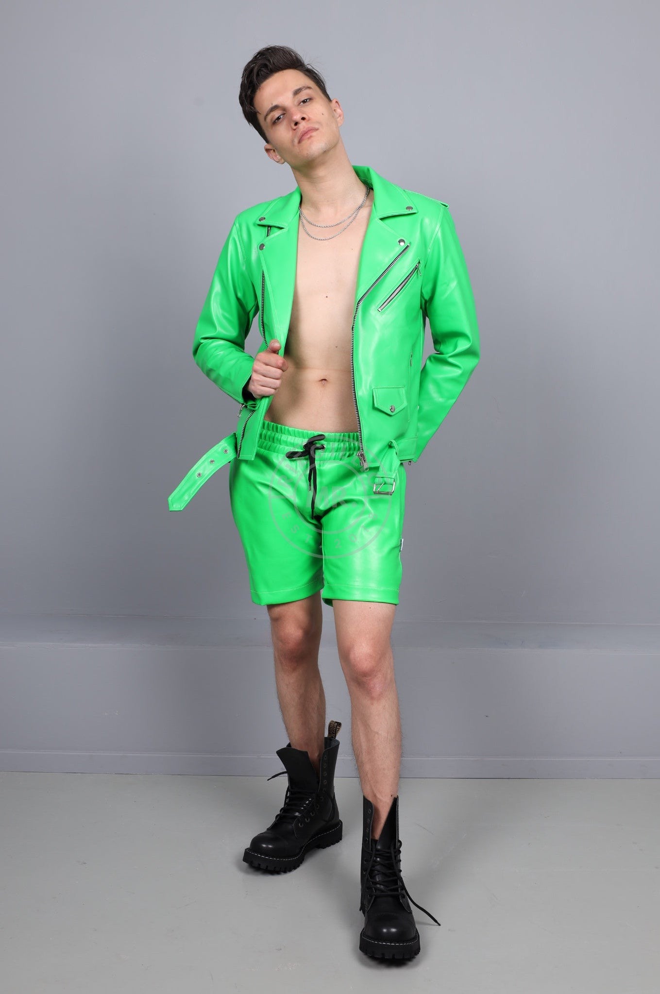 MR. Plain Brando Jacket - Neon Green at MR. Riegillio