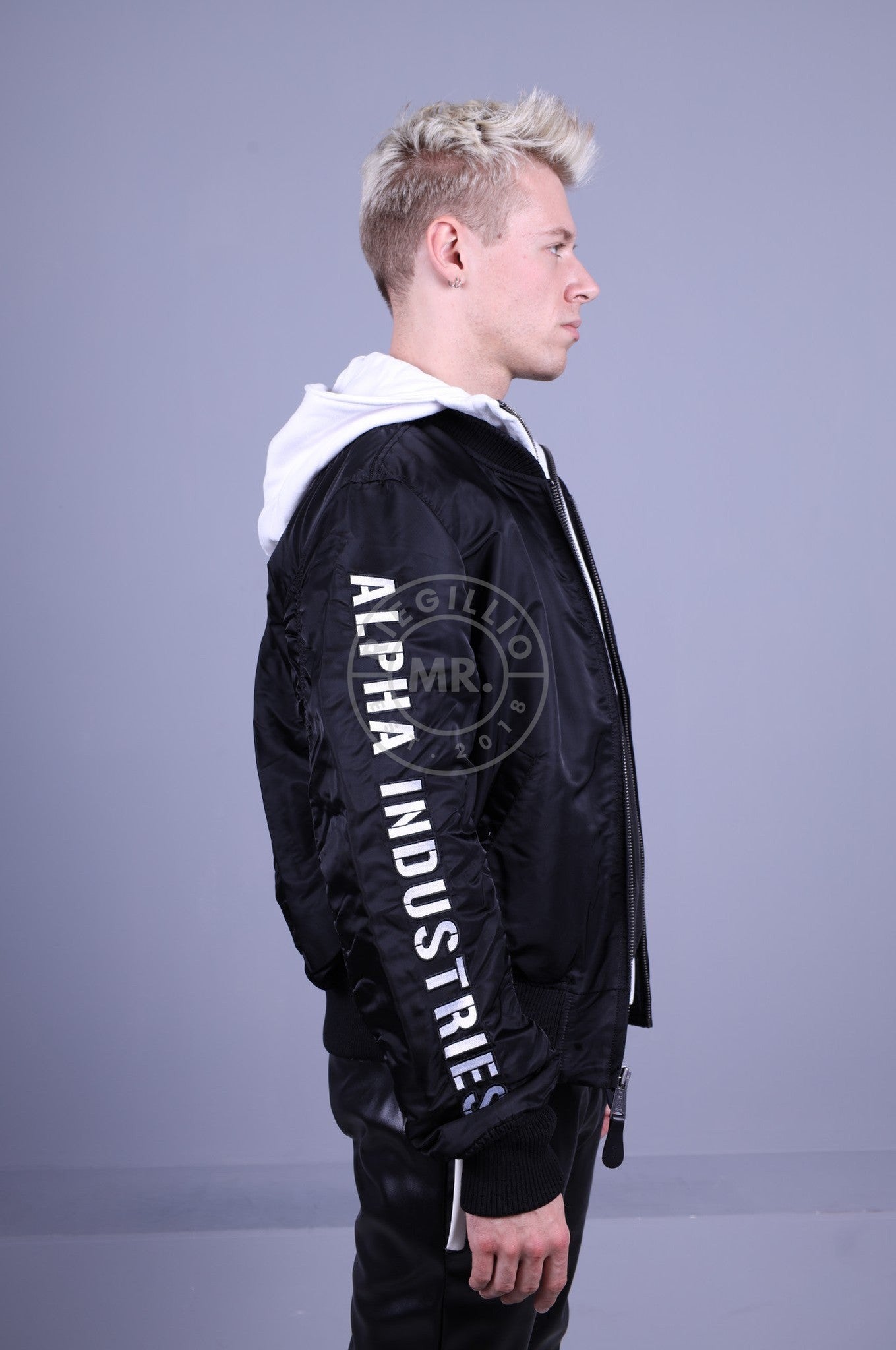 Alpha Industries MA-1 ZH D-Tec SE Jacket - Black / White-at MR. Riegillio