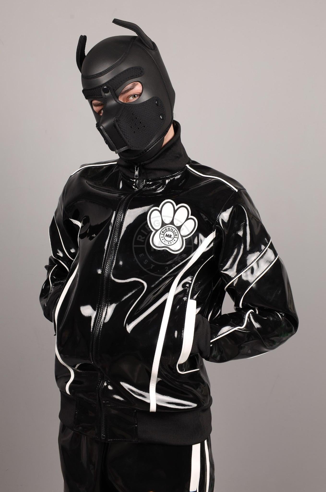 Black PVC Puppy Tracksuit Jacket at MR. Riegillio