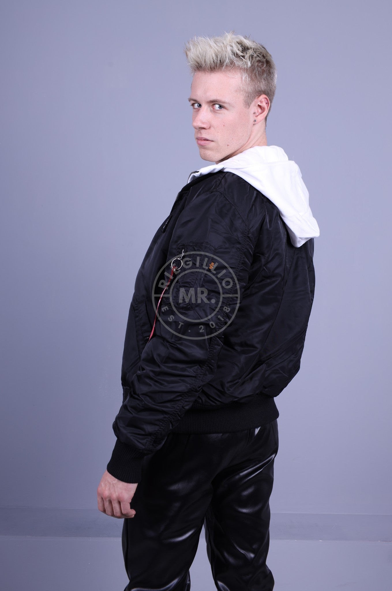 Alpha Industries MA-1 ZH D-Tec SE Jacket - Black / White-at MR. Riegillio