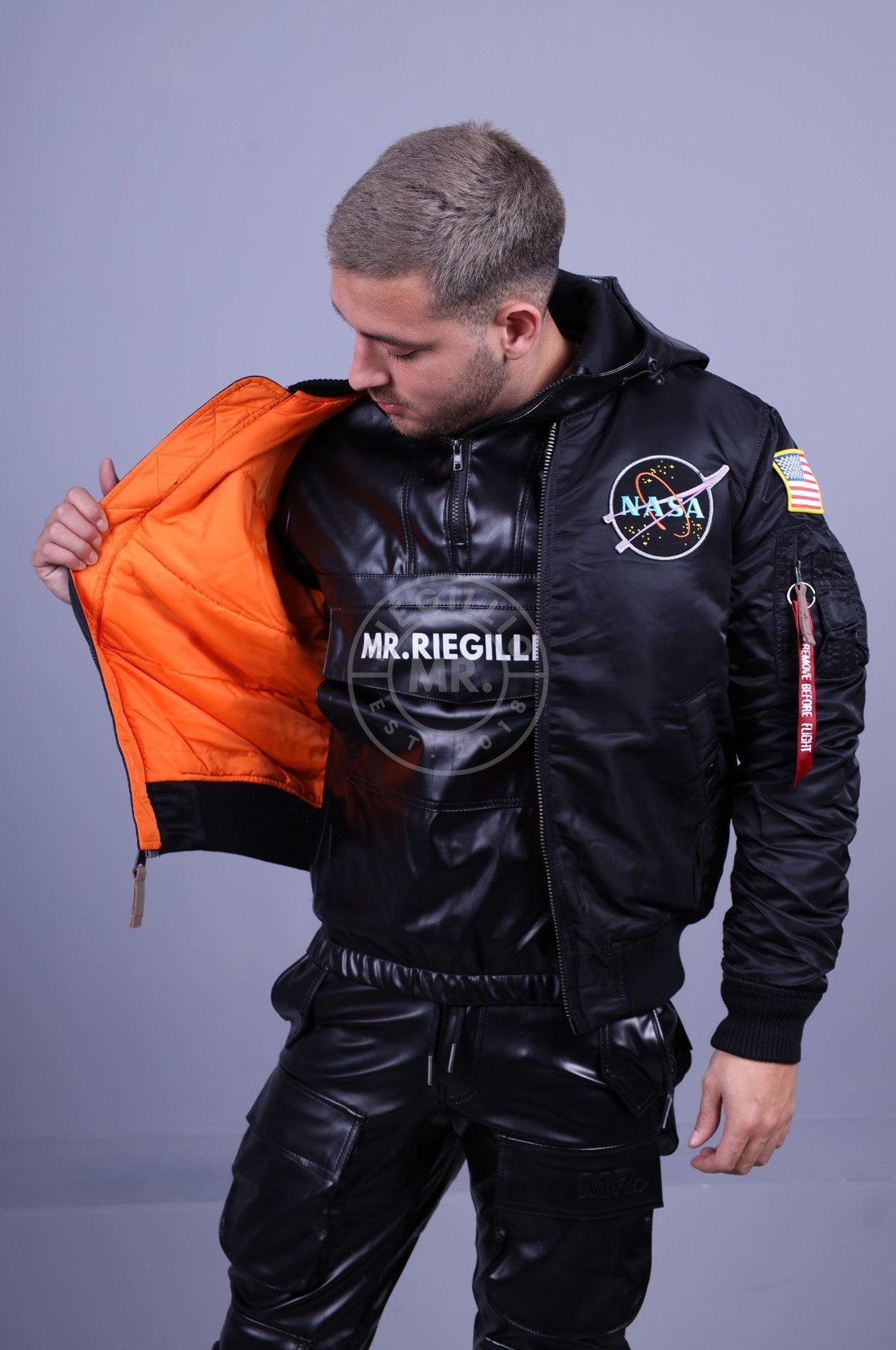 Alpha Industries MA-1 VF NASA Bomber Jacket - Black / Lilac