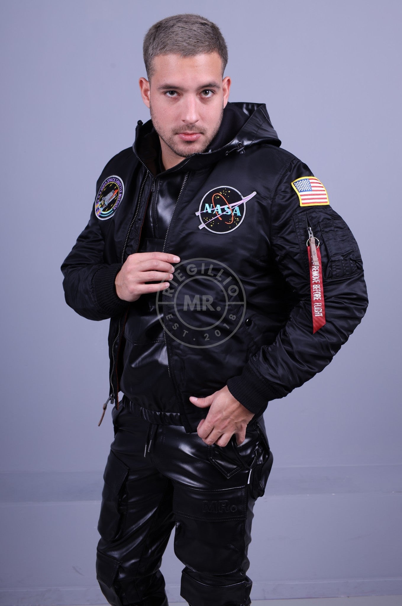 Alpha Industries MA-1 VF NASA Bomber Jacket - Black / Lilac