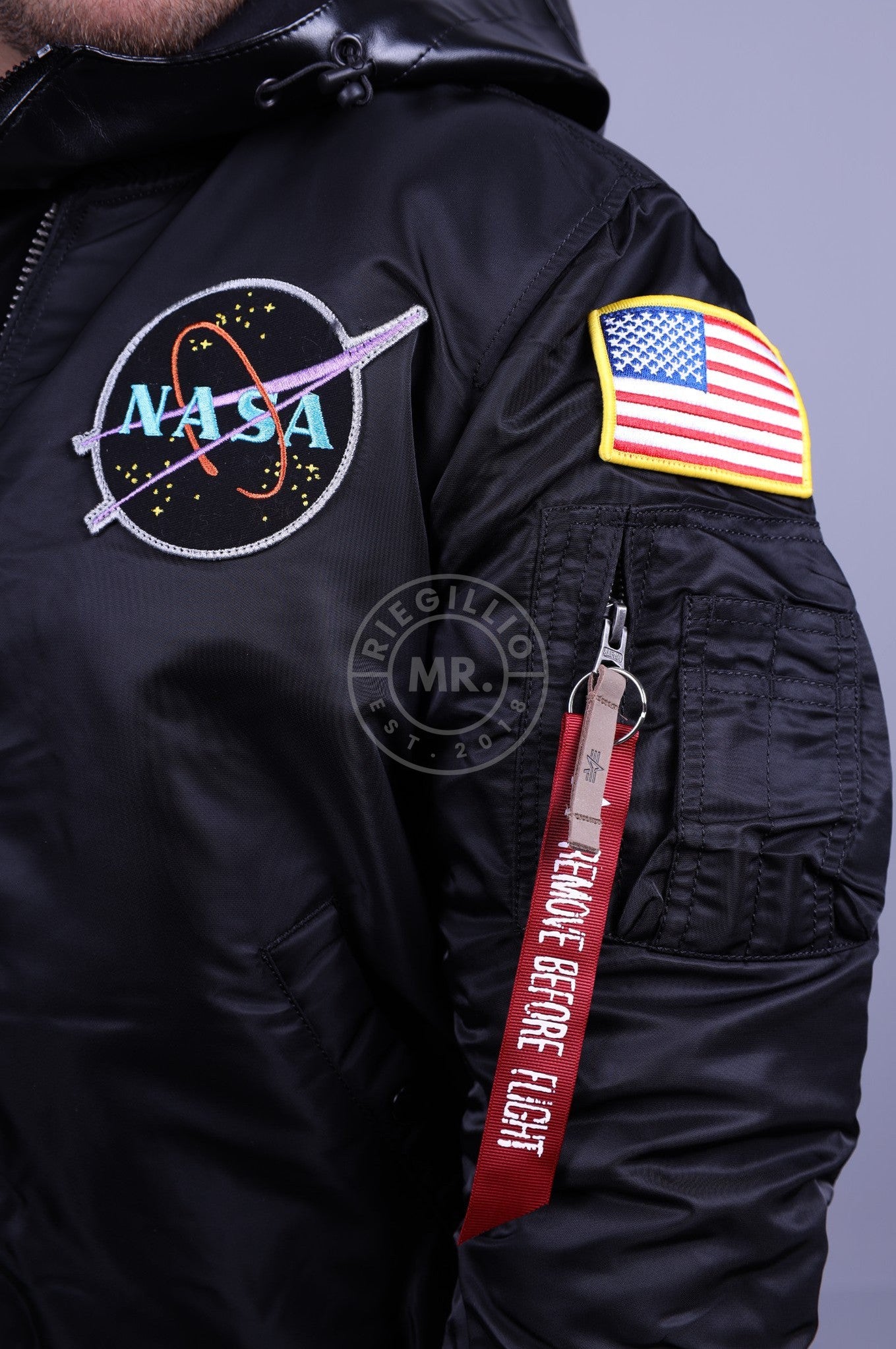 Alpha Industries MA-1 VF NASA Bomber Jacket - Black / Lilac
