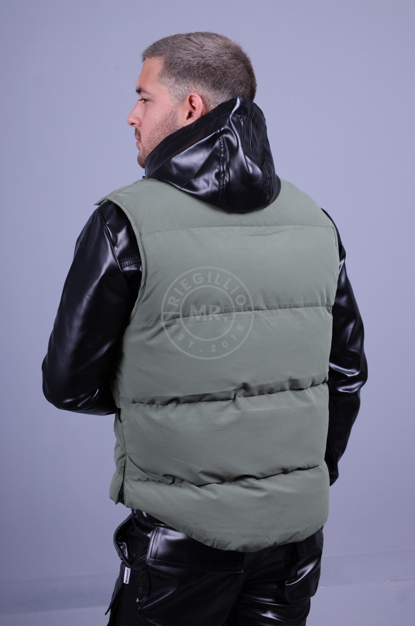 Alpha Industries Protector Puffer - Green Vest at Riegillio Sage MR
