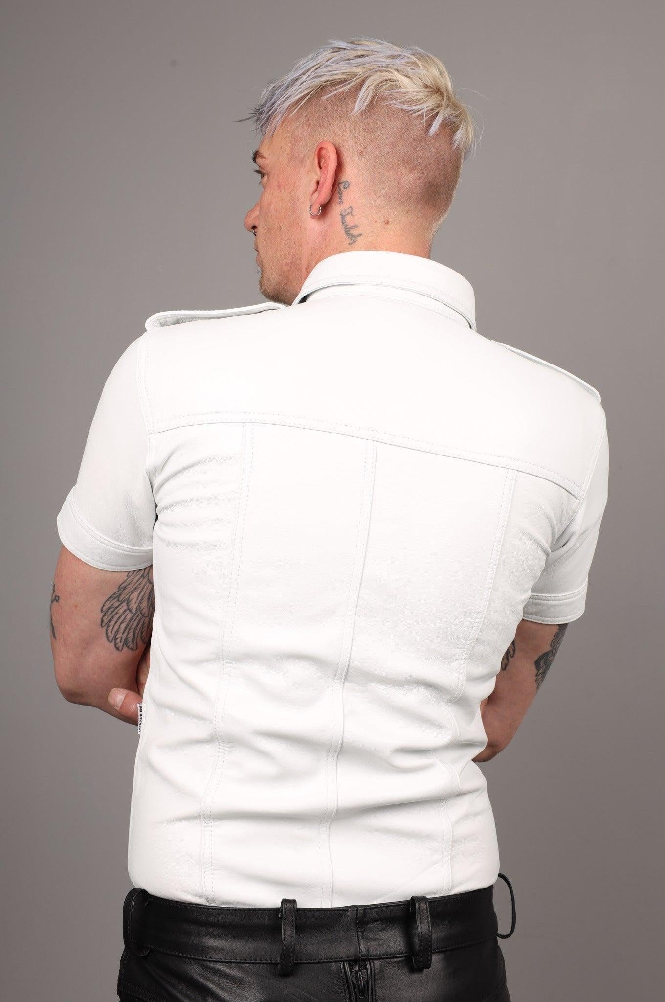Leather Shirt - Off White at MR. Riegillio