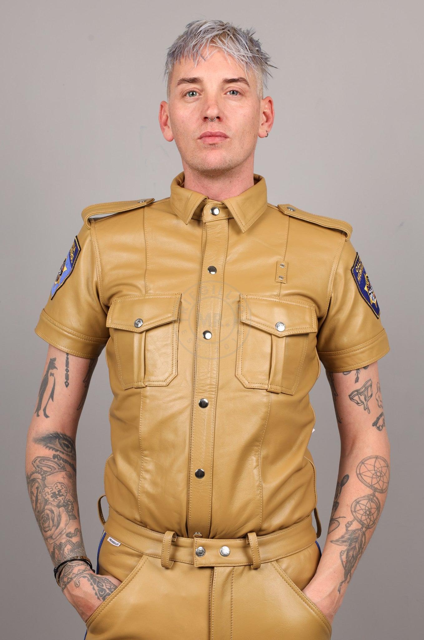 Leather Police Shirt CA - Beige at MR. Riegillio