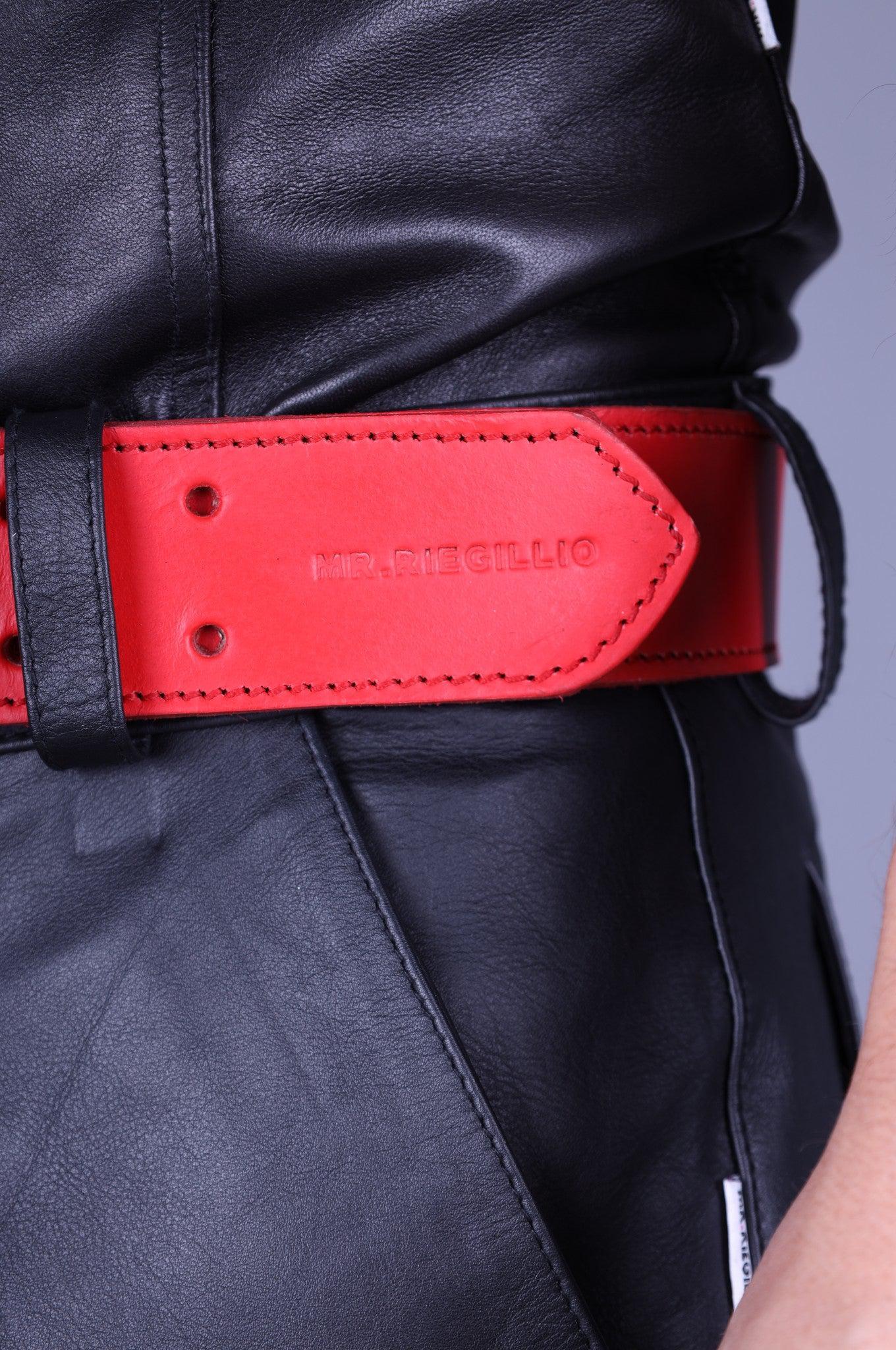 Red Leather Belt at MR. Riegillio