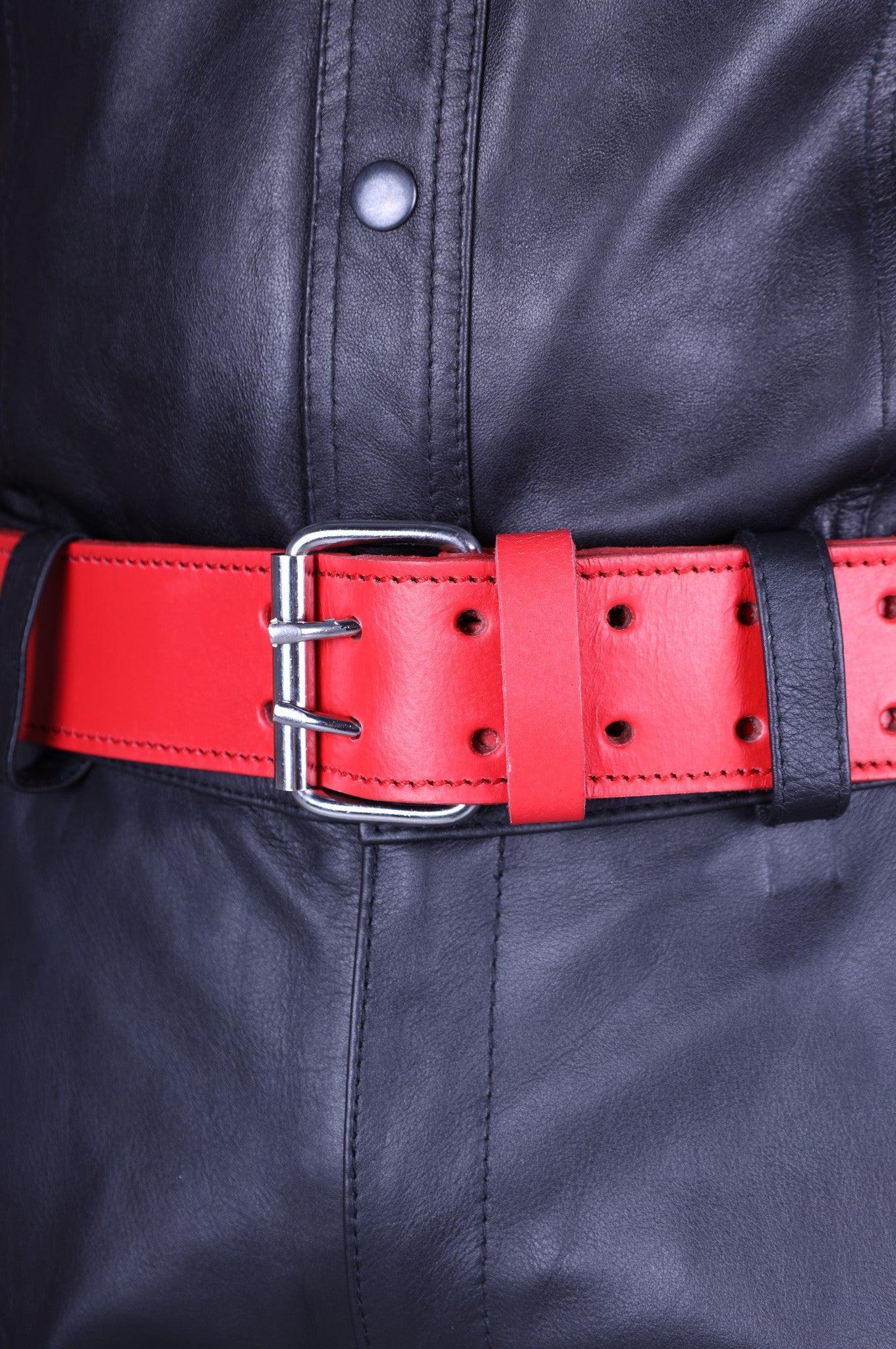 Red Leather Belt at MR. Riegillio