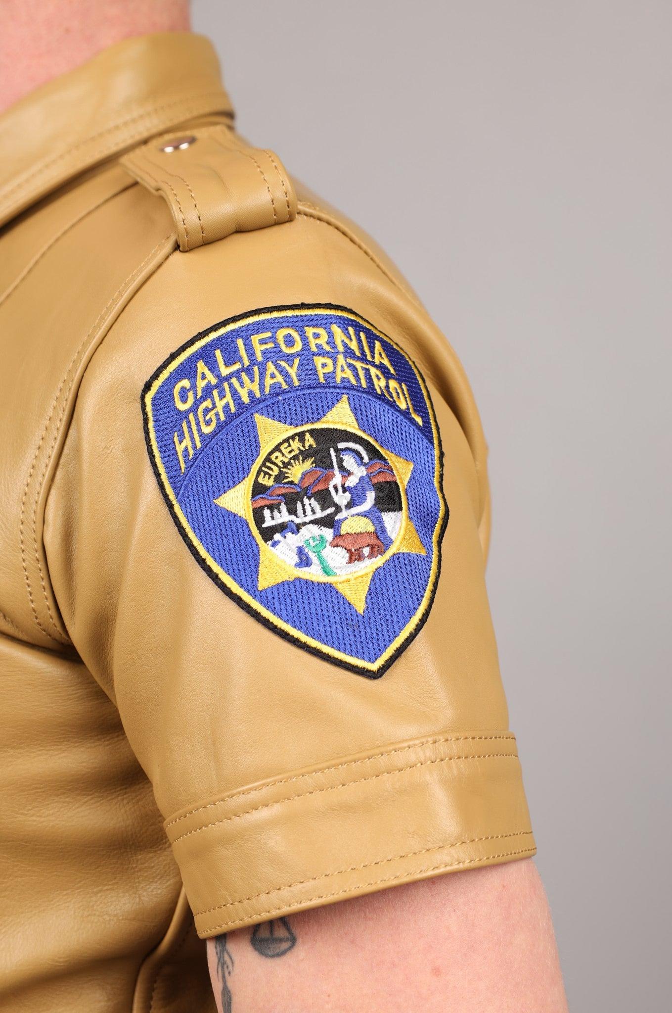 Leather Police Shirt CA - Beige at MR. Riegillio