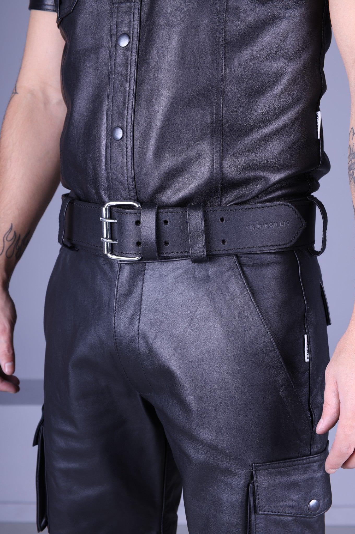 Black Leather Belt at MR. Riegillio