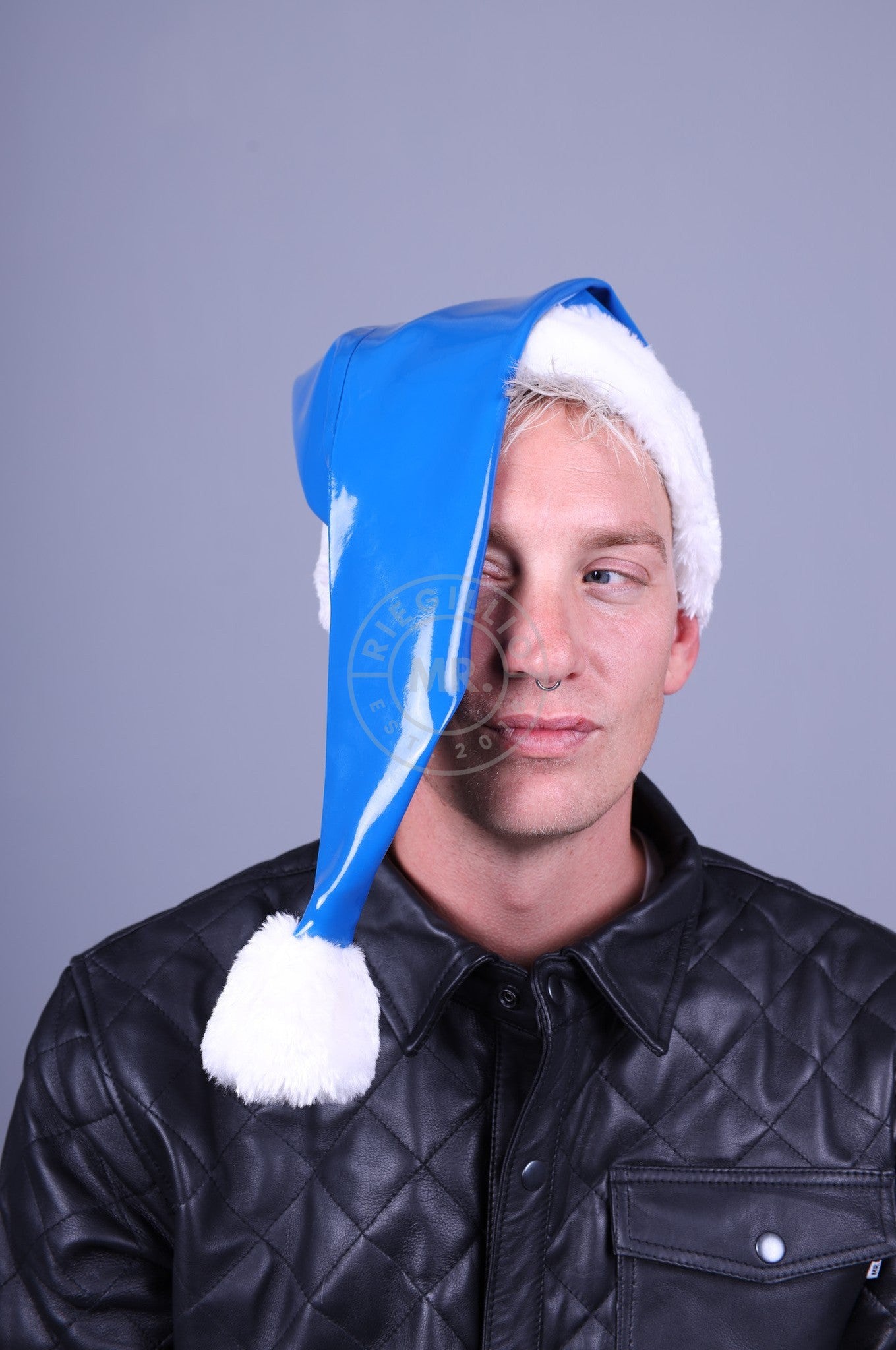 Blue Heavy PVC Christmas Hat