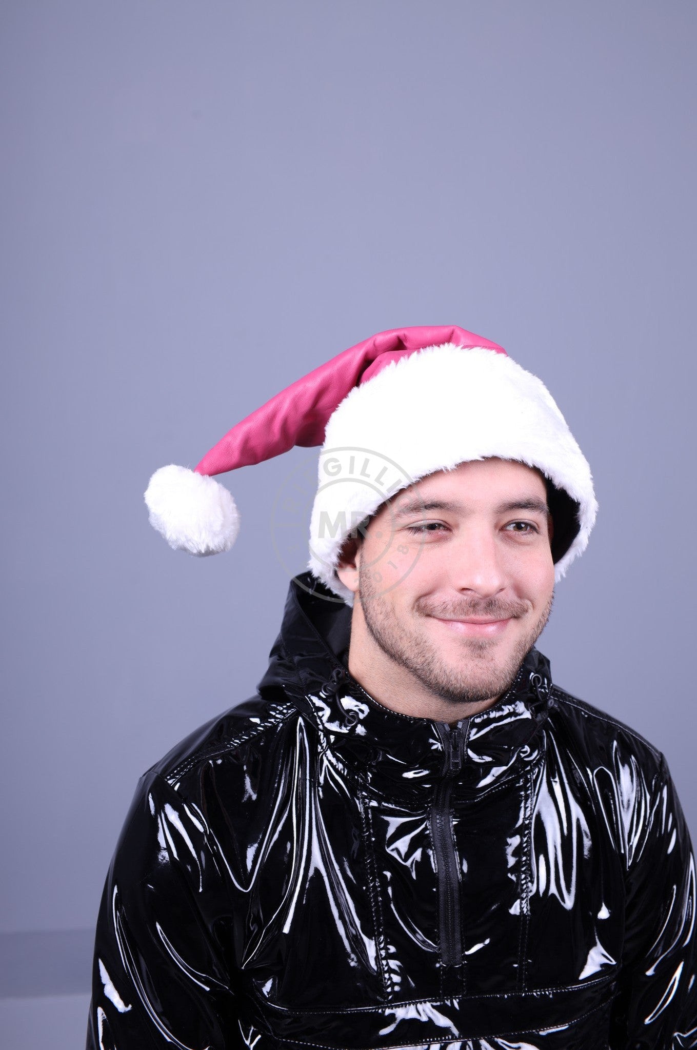 Leather Christmas Hat - Pink