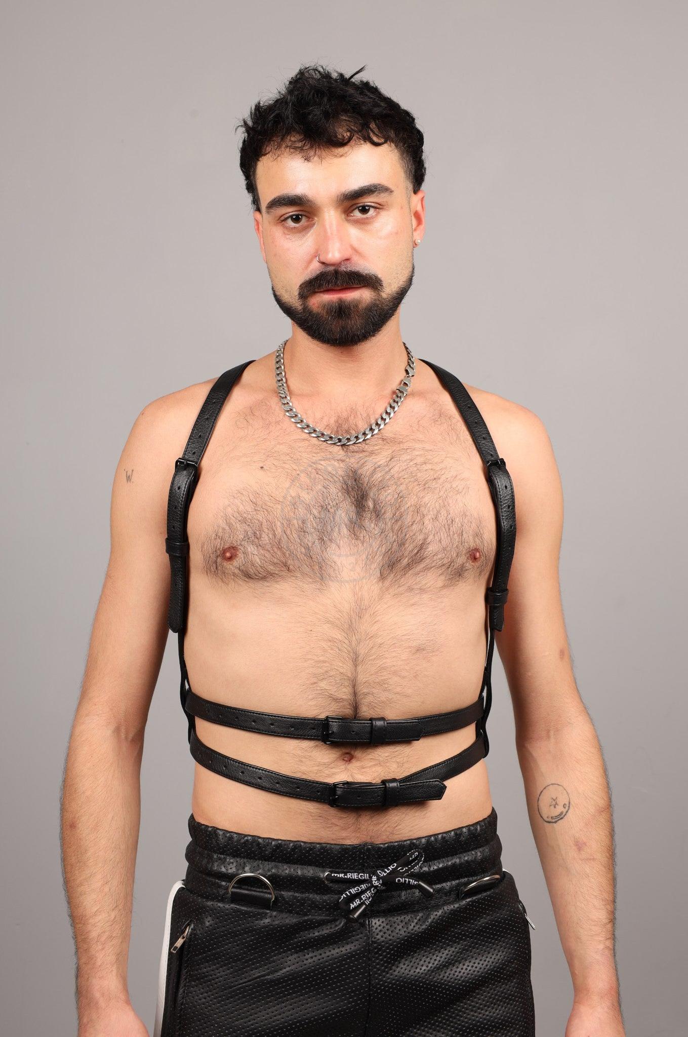 Slim Body Leather Harness - Black at MR. Riegillio