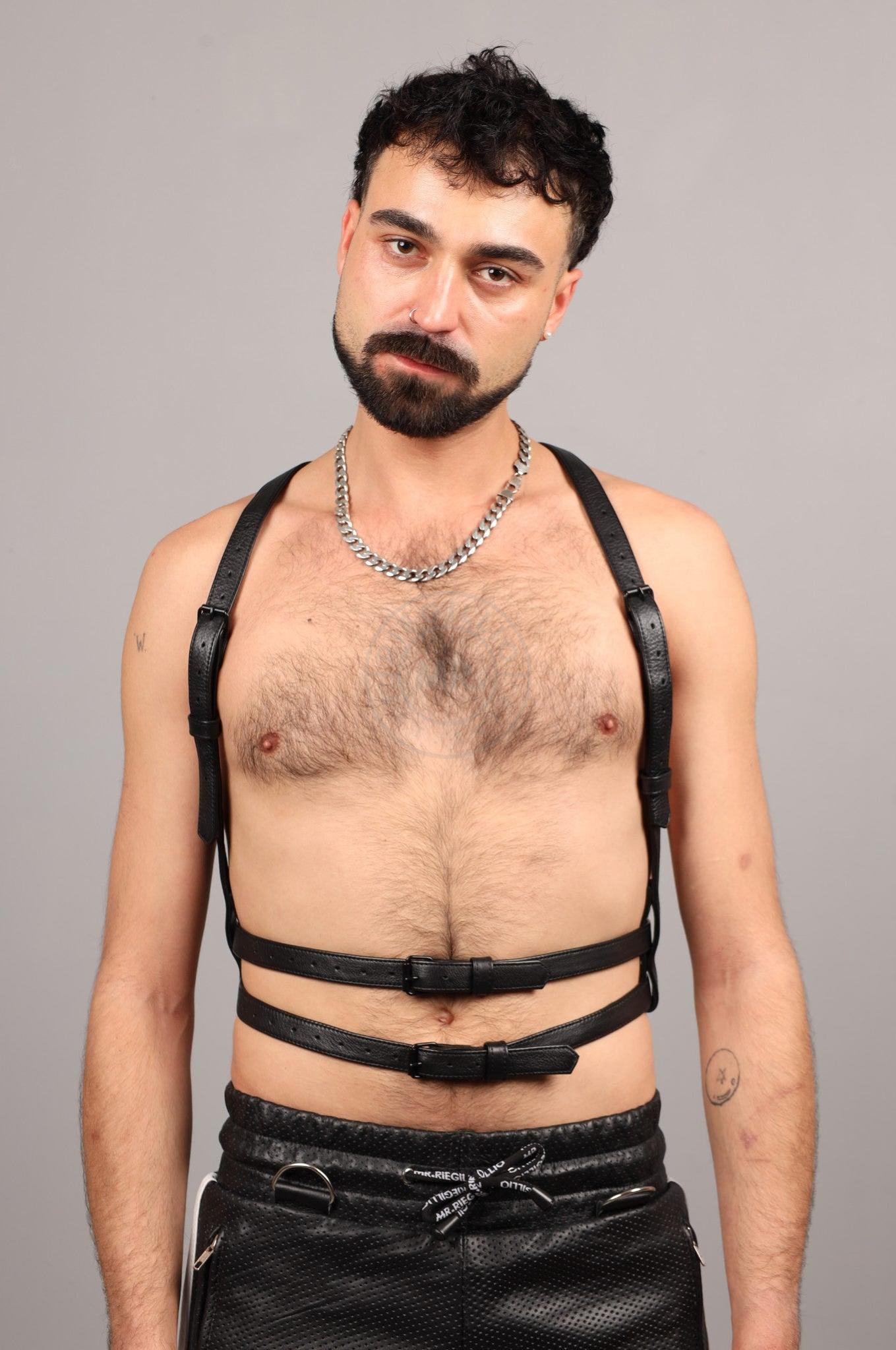 Slim Body Leather Harness - Black at MR. Riegillio