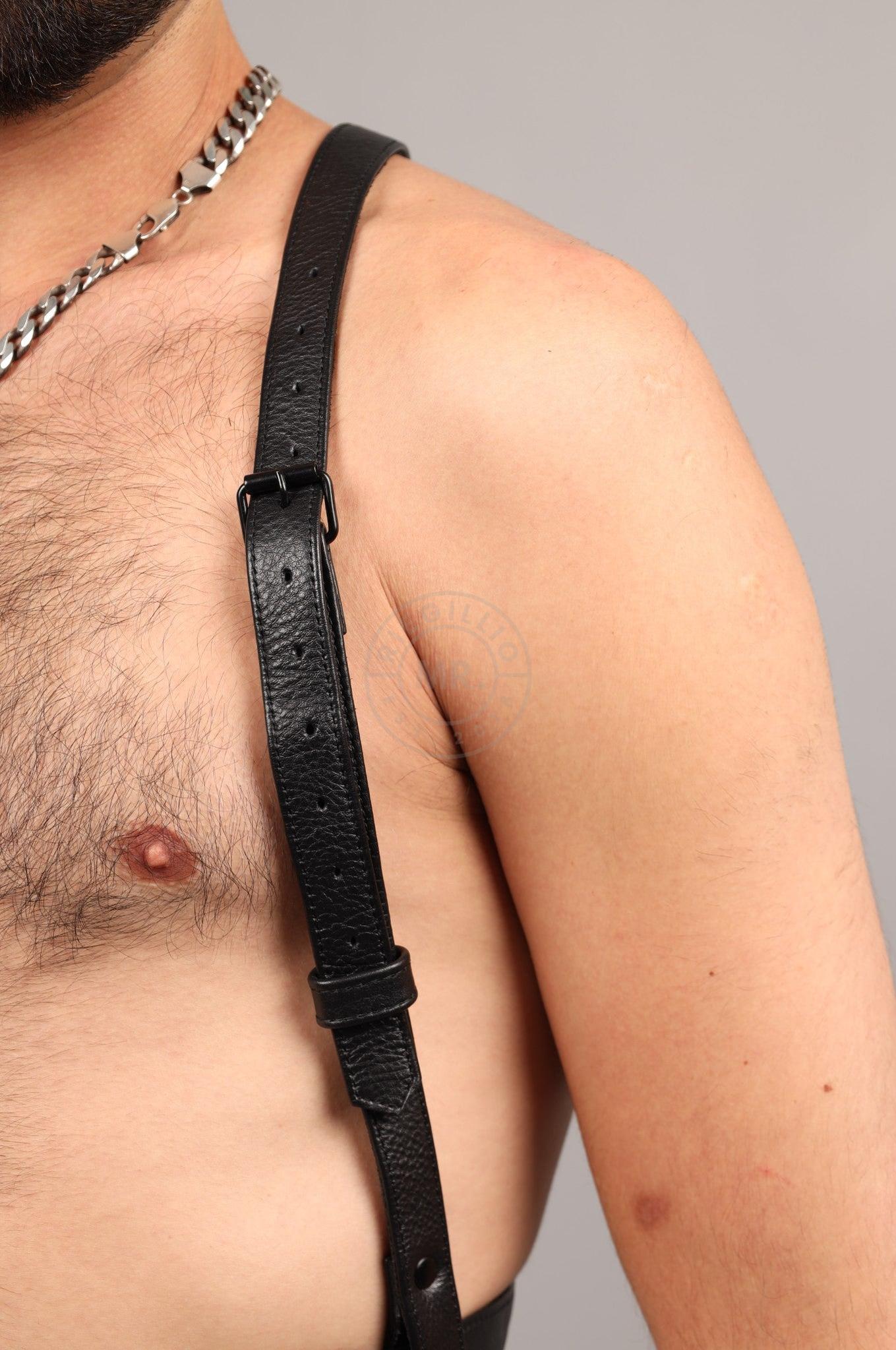 Slim Body Leather Harness - Black at MR. Riegillio