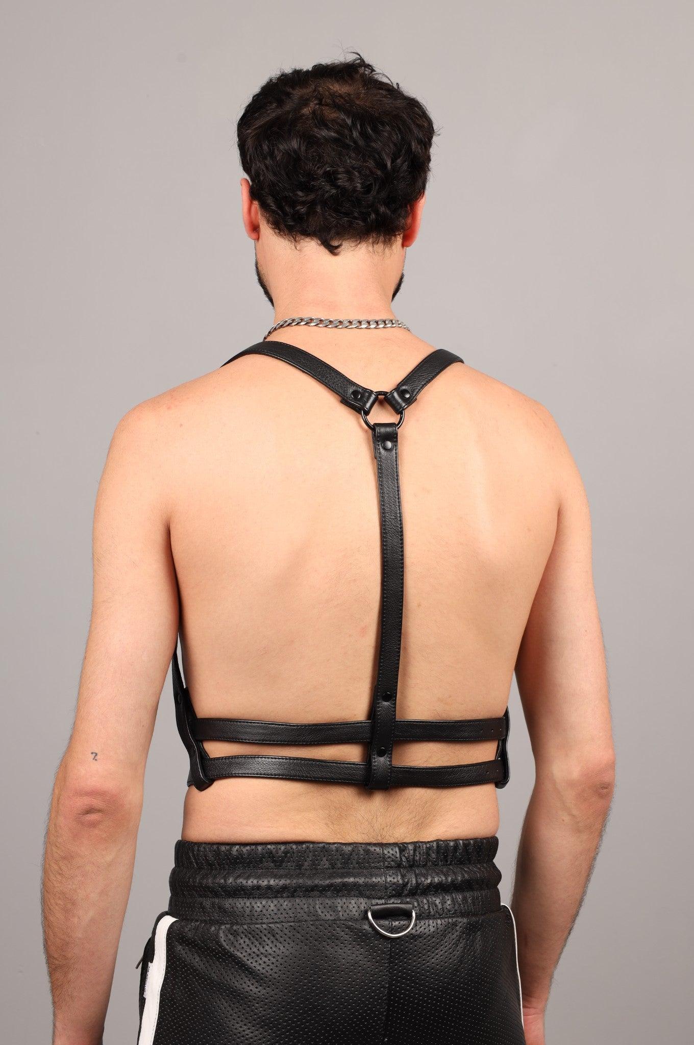 Slim Body Leather Harness - Black at MR. Riegillio