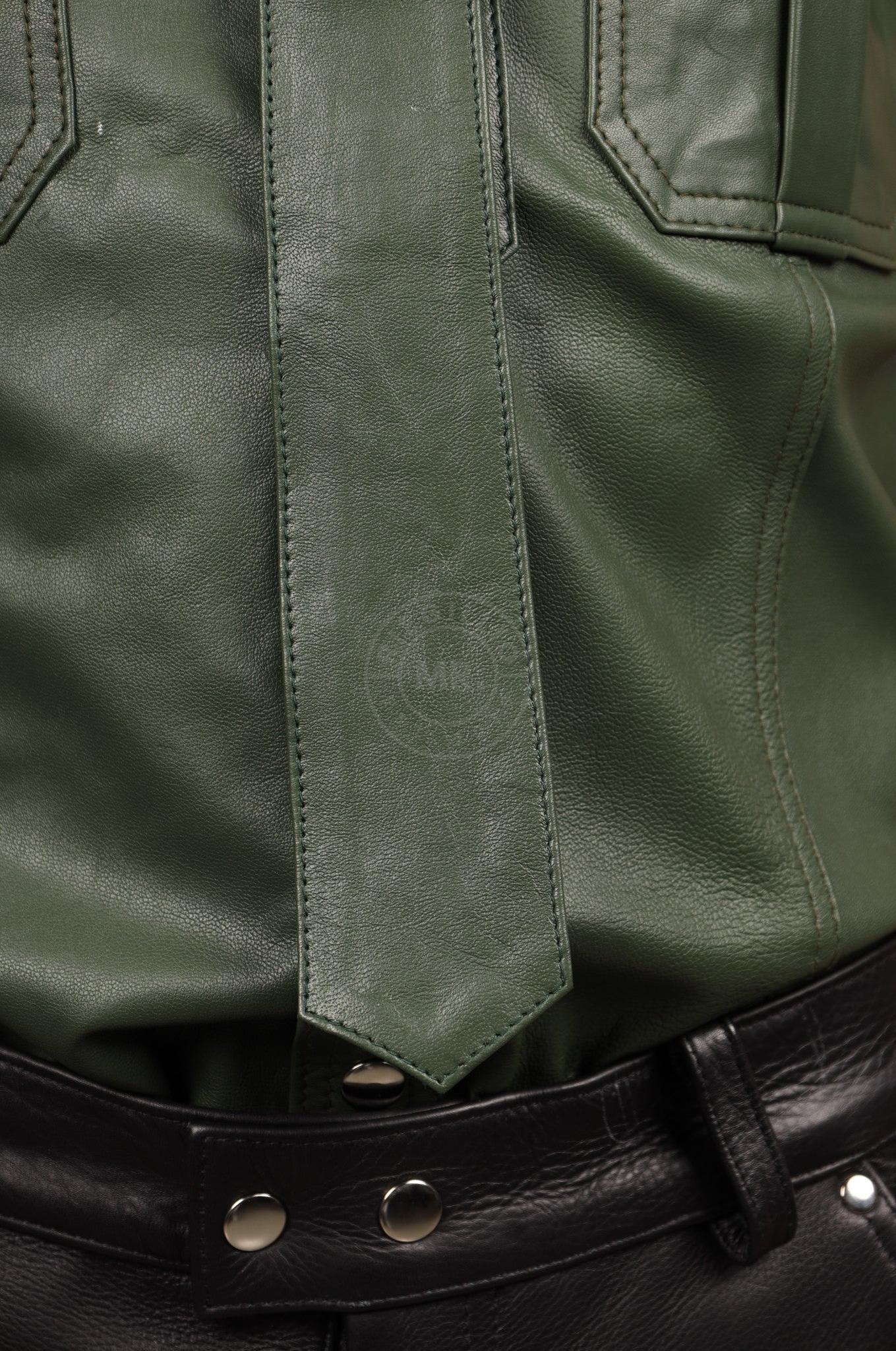 Green Leather Tie at MR. Riegillio