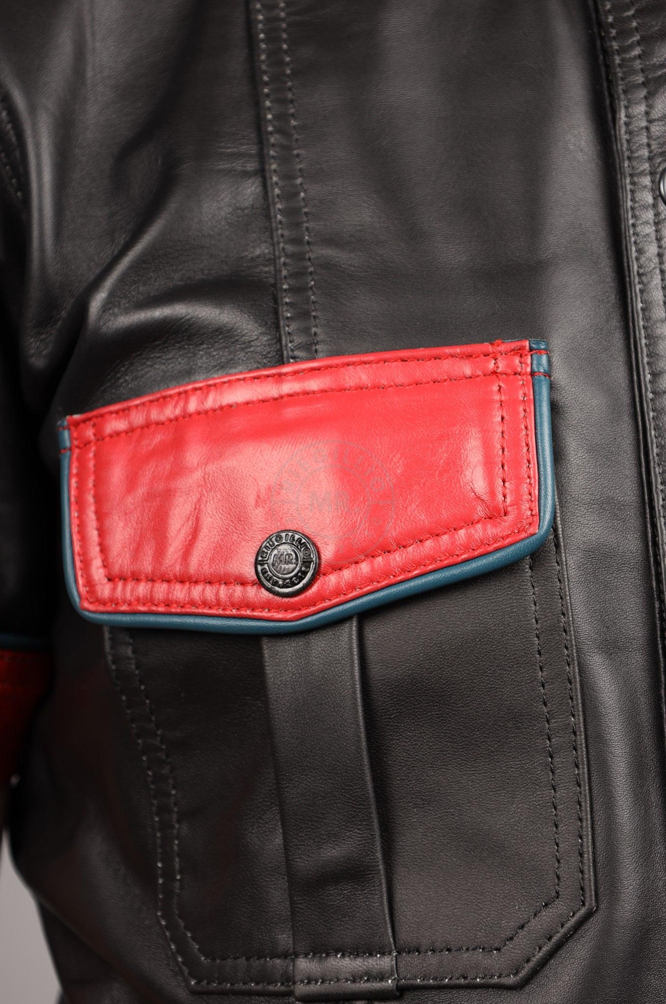Black Leather Shirt - Red Touch at MR. Riegillio
