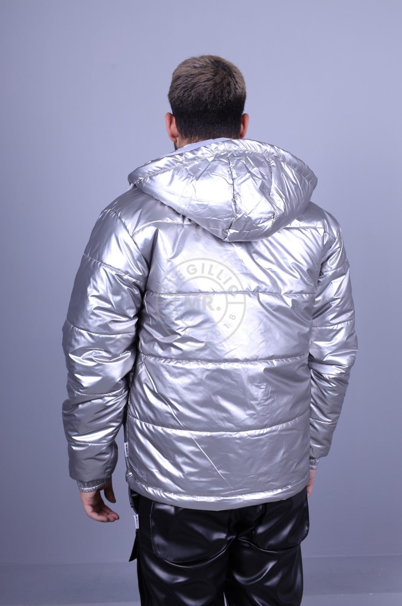 PVC Puffer Jacket - Silver
