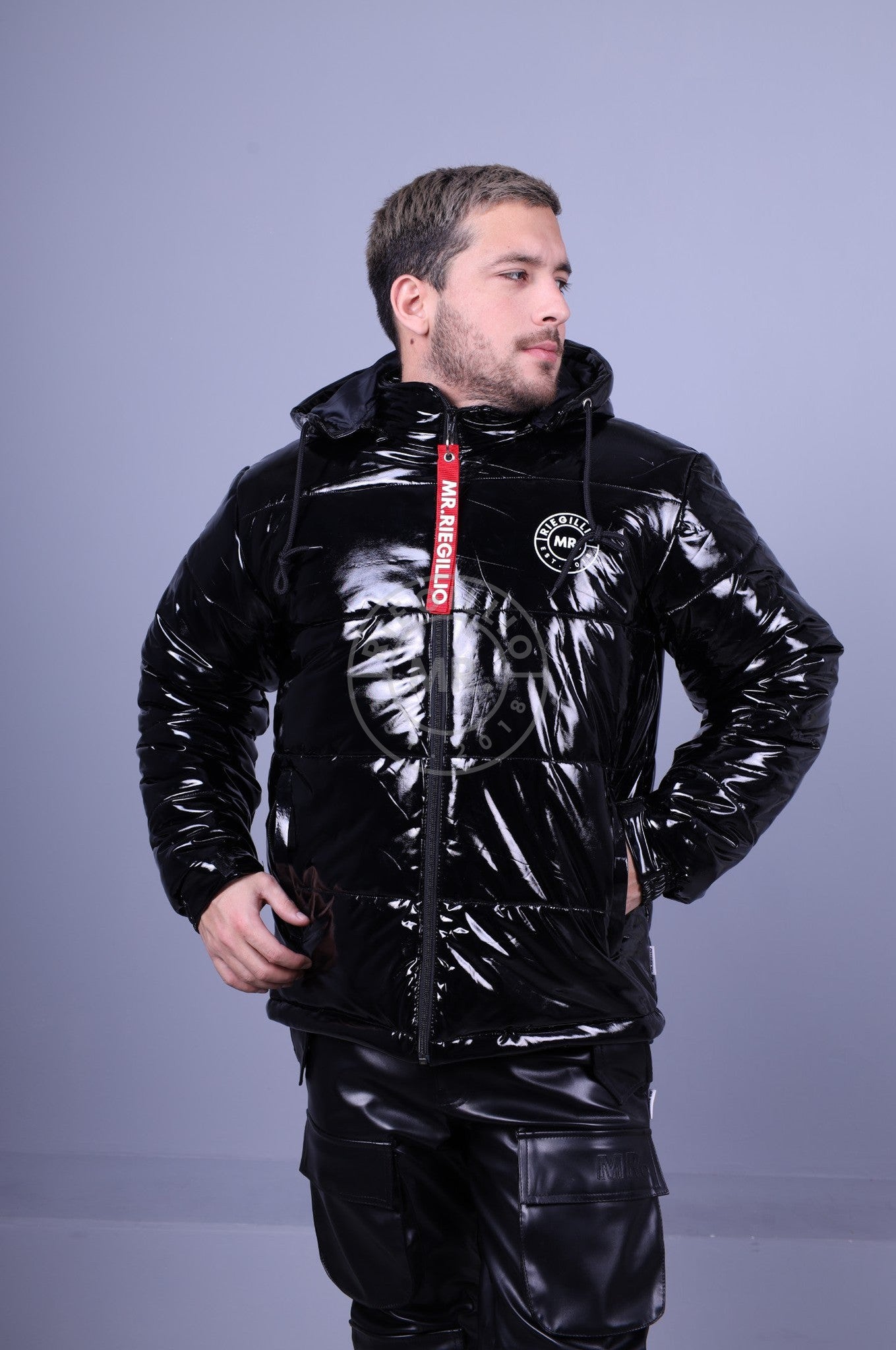 Shop shiny PVC jackets. PVC Fetish gear | MR. Riegillio