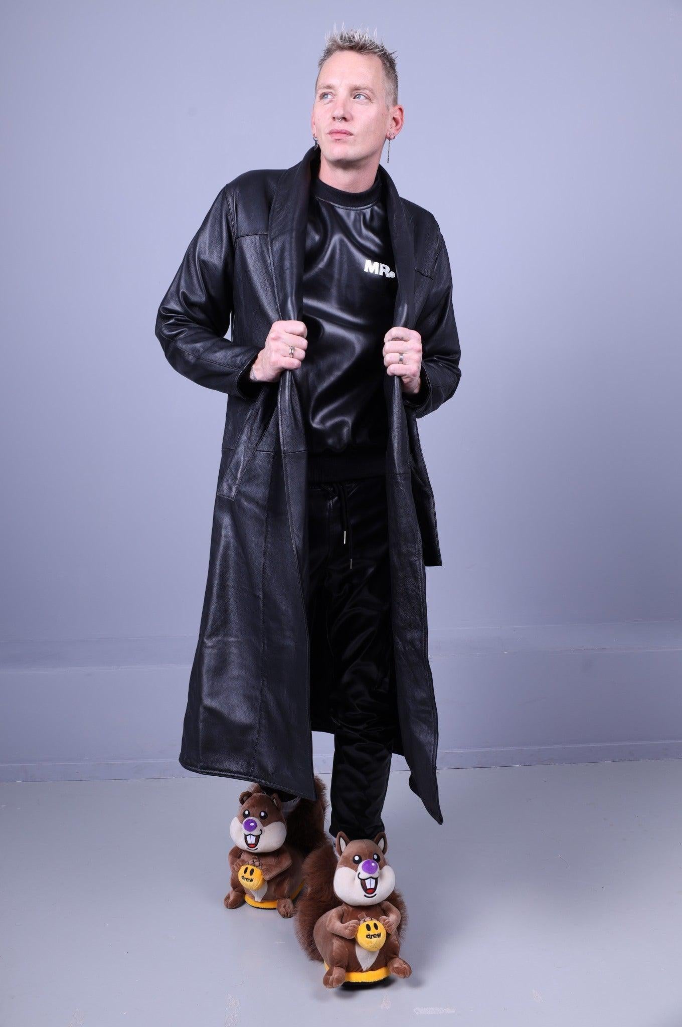 Black Leather Bathrobe Black Leather Bathrobe
