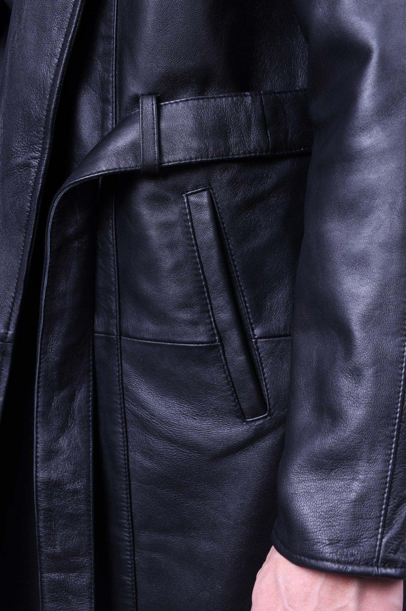 Black Leather Bathrobe by MR. Riegillio