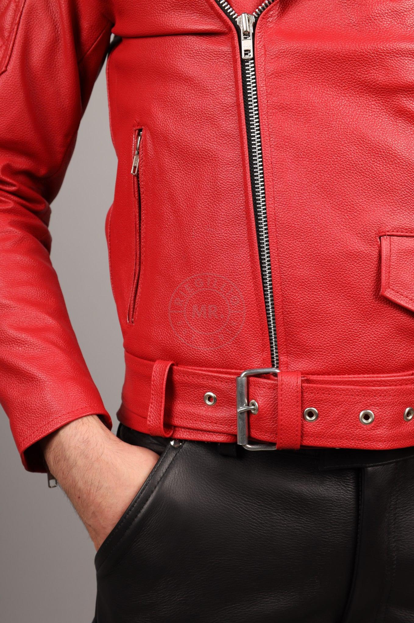 Leather Brando Jacket - Red at MR. Riegillio