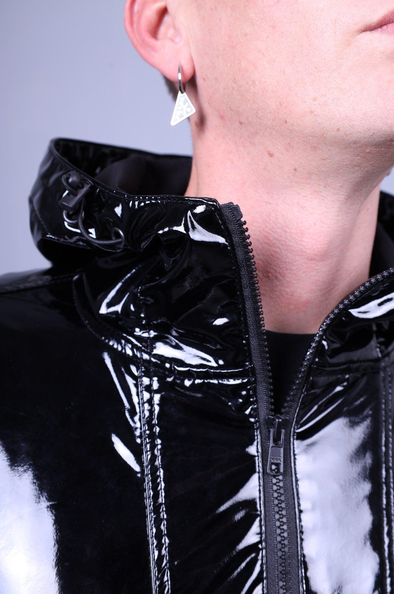 Black PVC Anorak Hoodie at MR. Riegillio