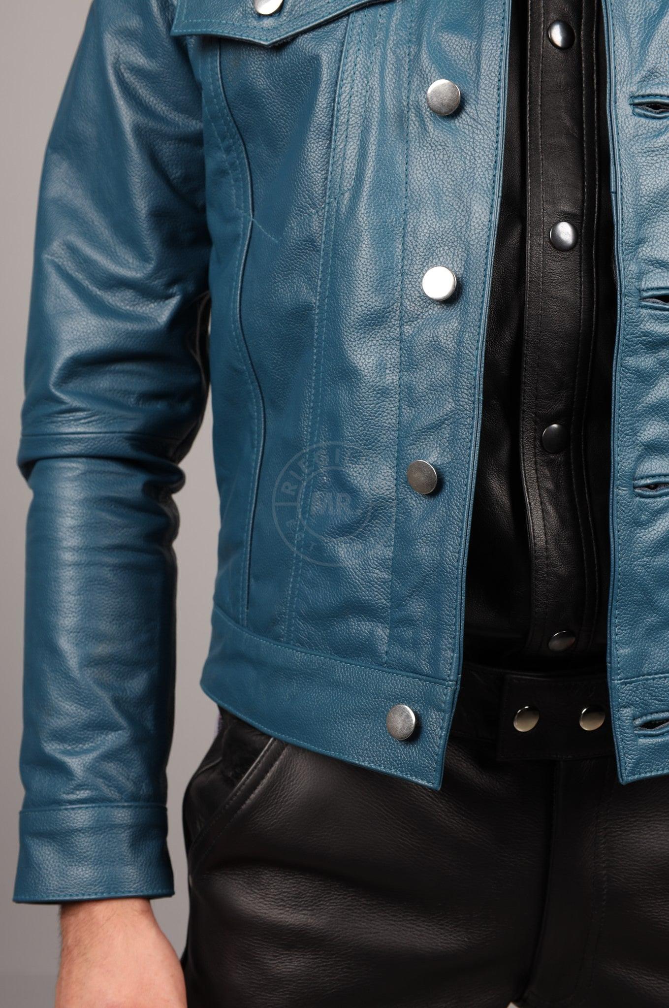 Leather Trucker Jacket - Jeans Blue at MR. Riegillio
