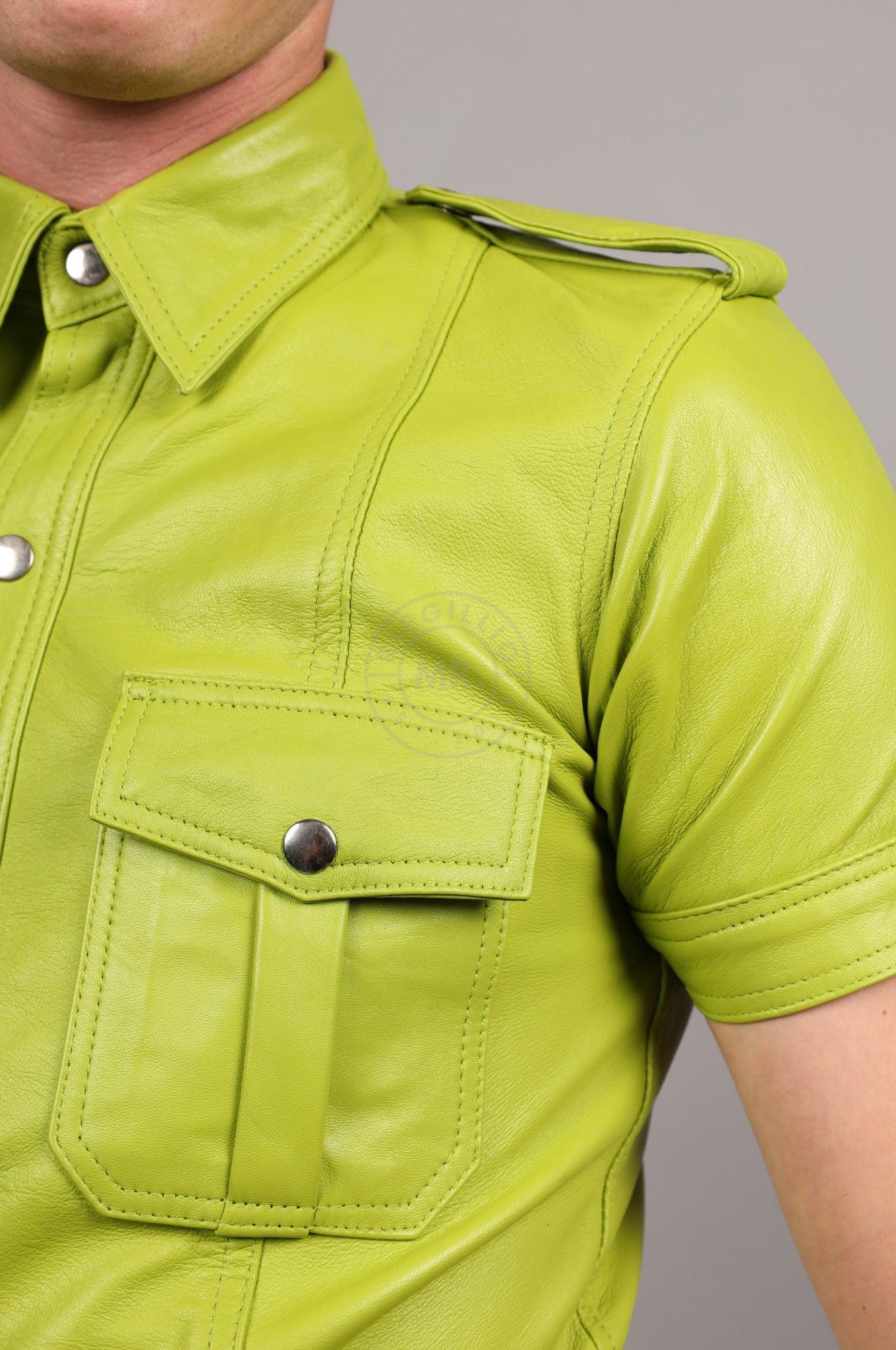 Lime Leather Shirt at MR. Riegillio