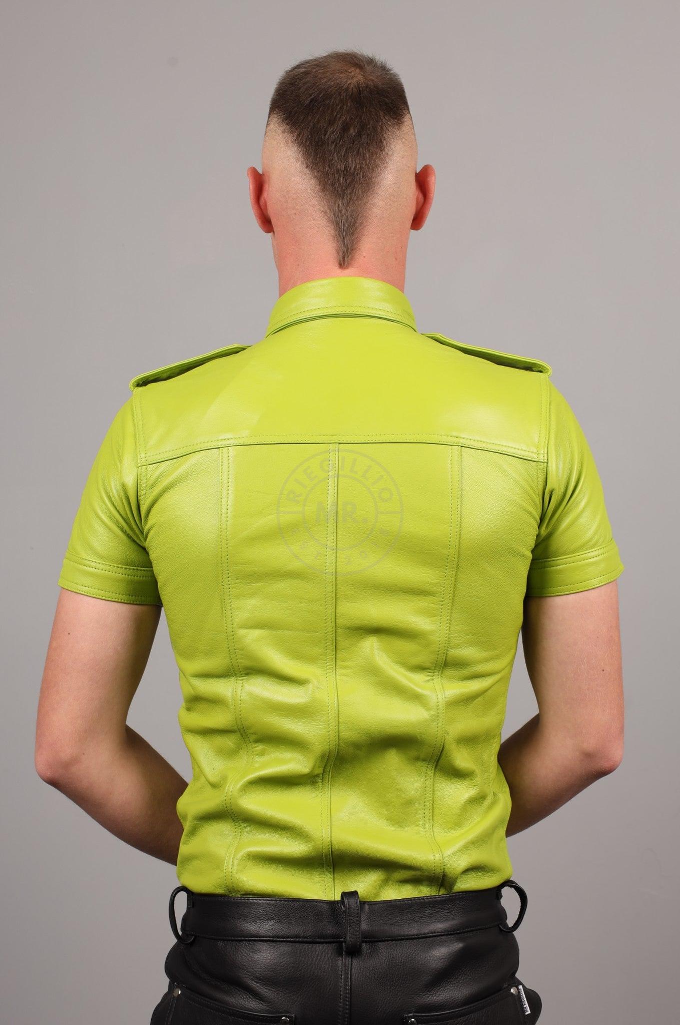 Lime Leather Shirt at MR. Riegillio