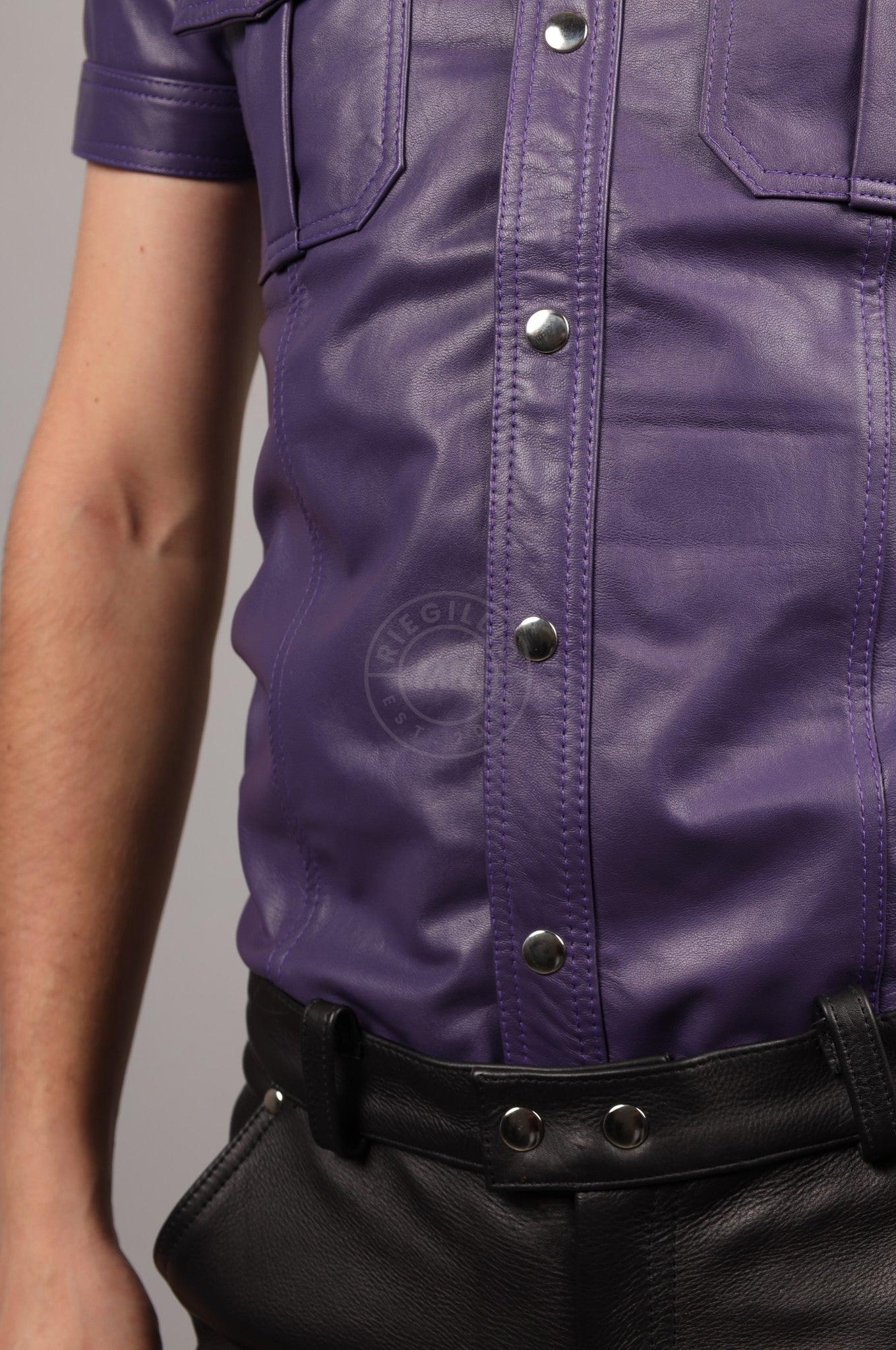 Purple Leather Shirt at MR. Riegillio