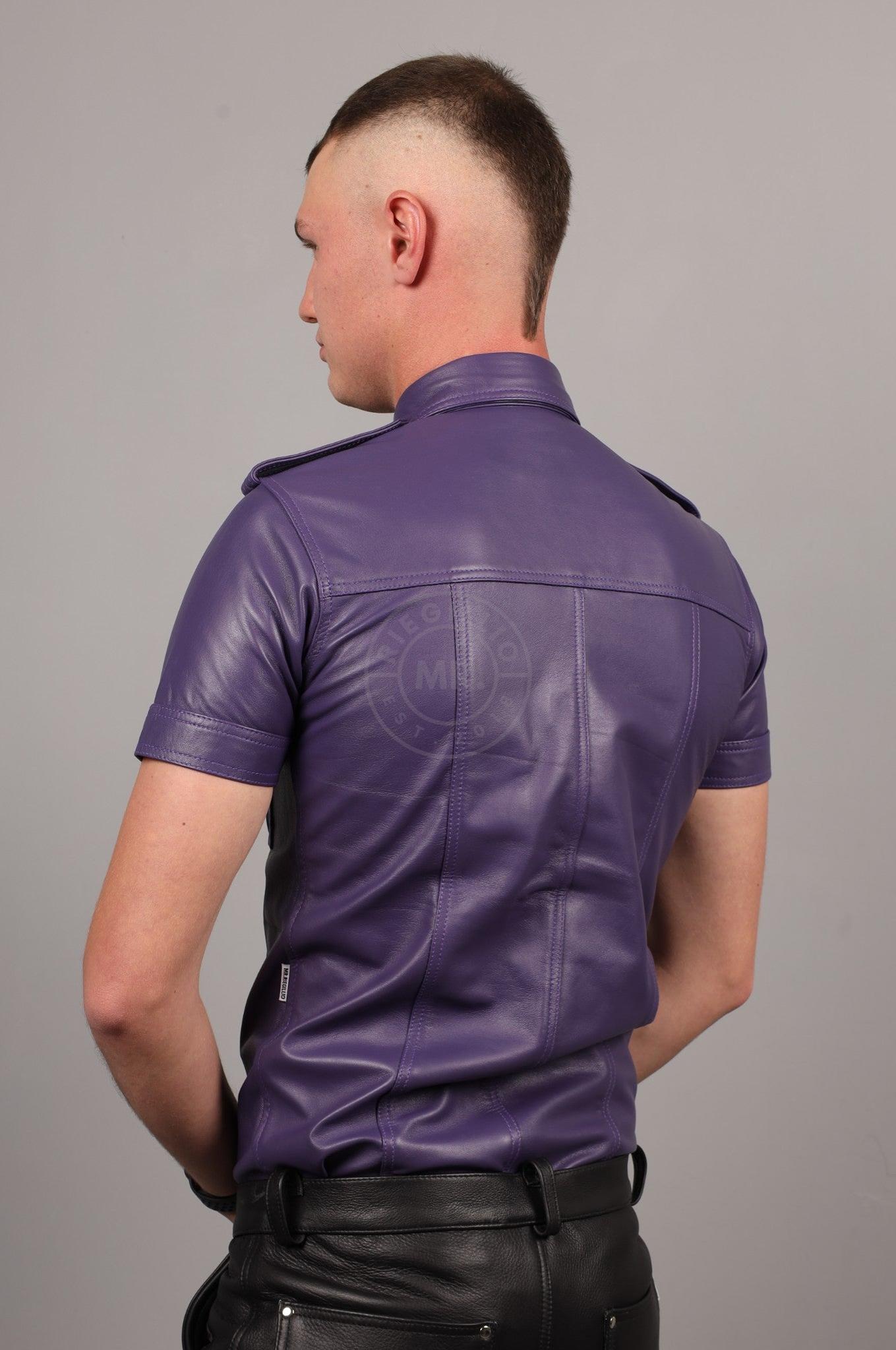 Purple Leather Shirt at MR. Riegillio