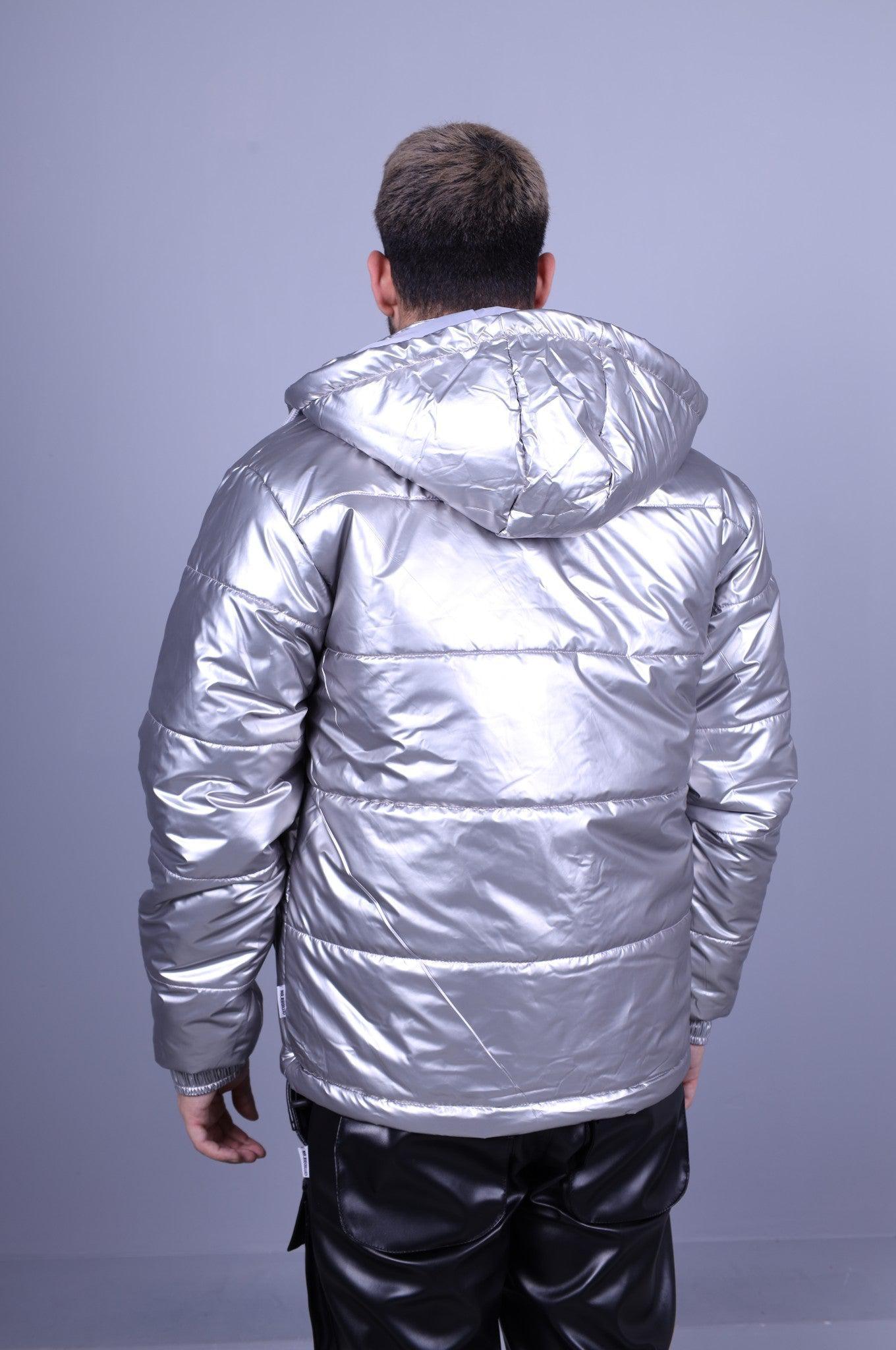 PVC Puffer Jacket - Silver at MR. Riegillio