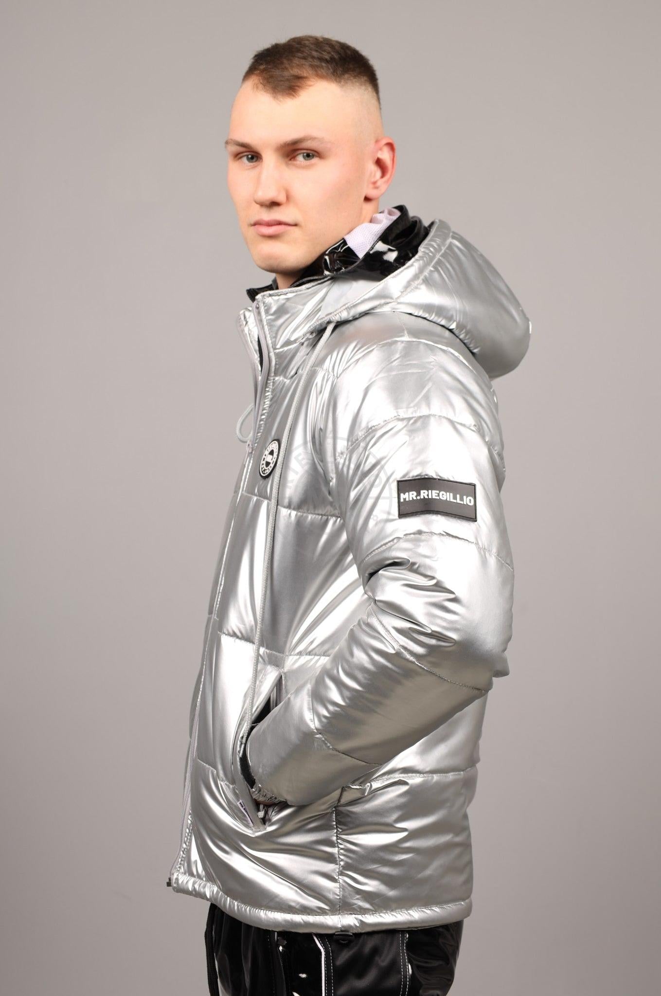 PVC Puffer Jacket - Silver at MR. Riegillio