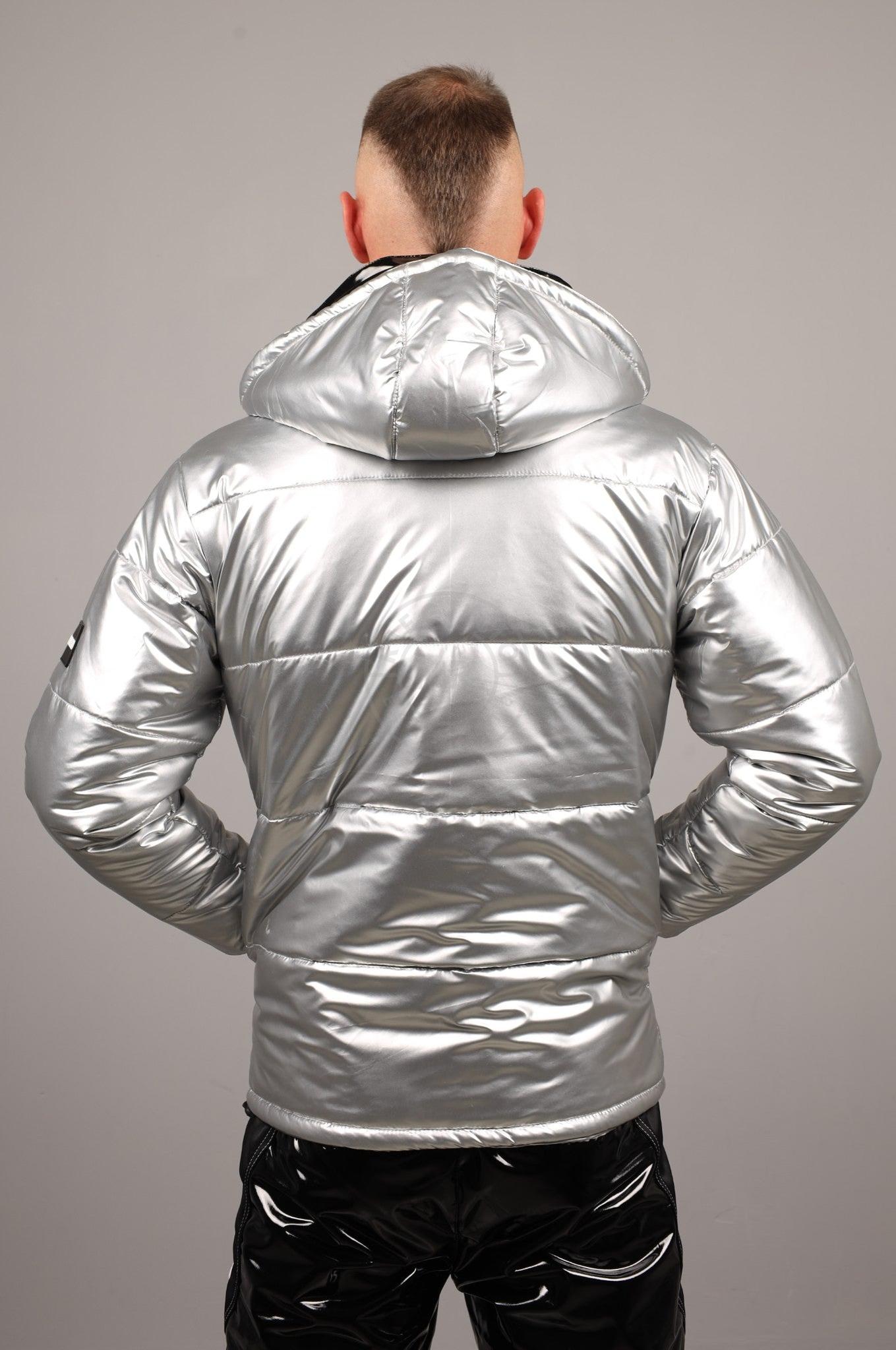 PVC Puffer Jacket - Silver at MR. Riegillio