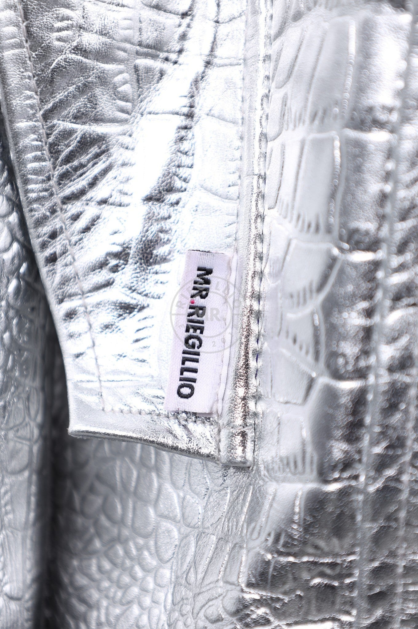 Metallic Leather Snake Trench Coat - Silver at MR. Riegillio