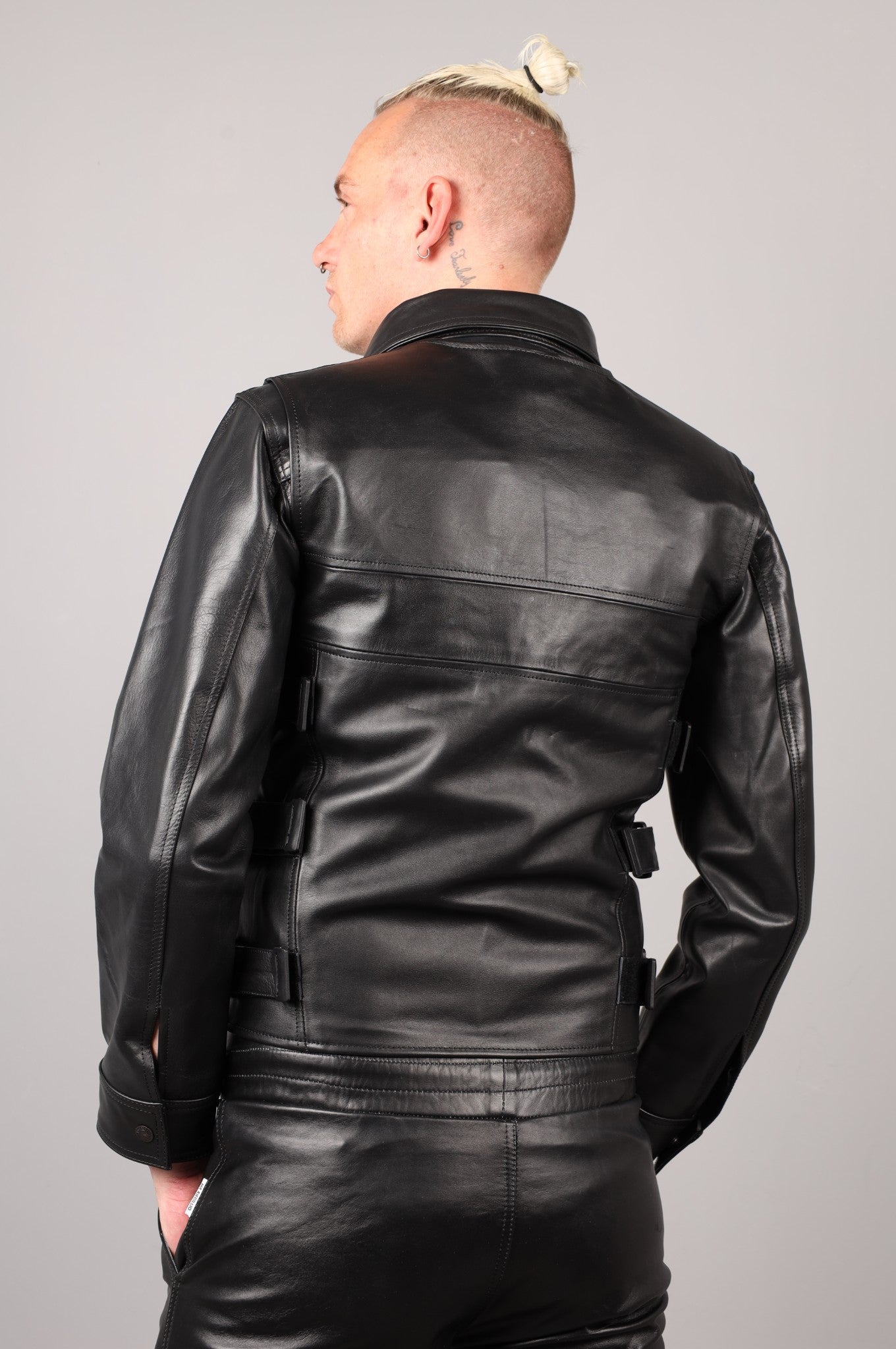 Black Leather Utility Vest