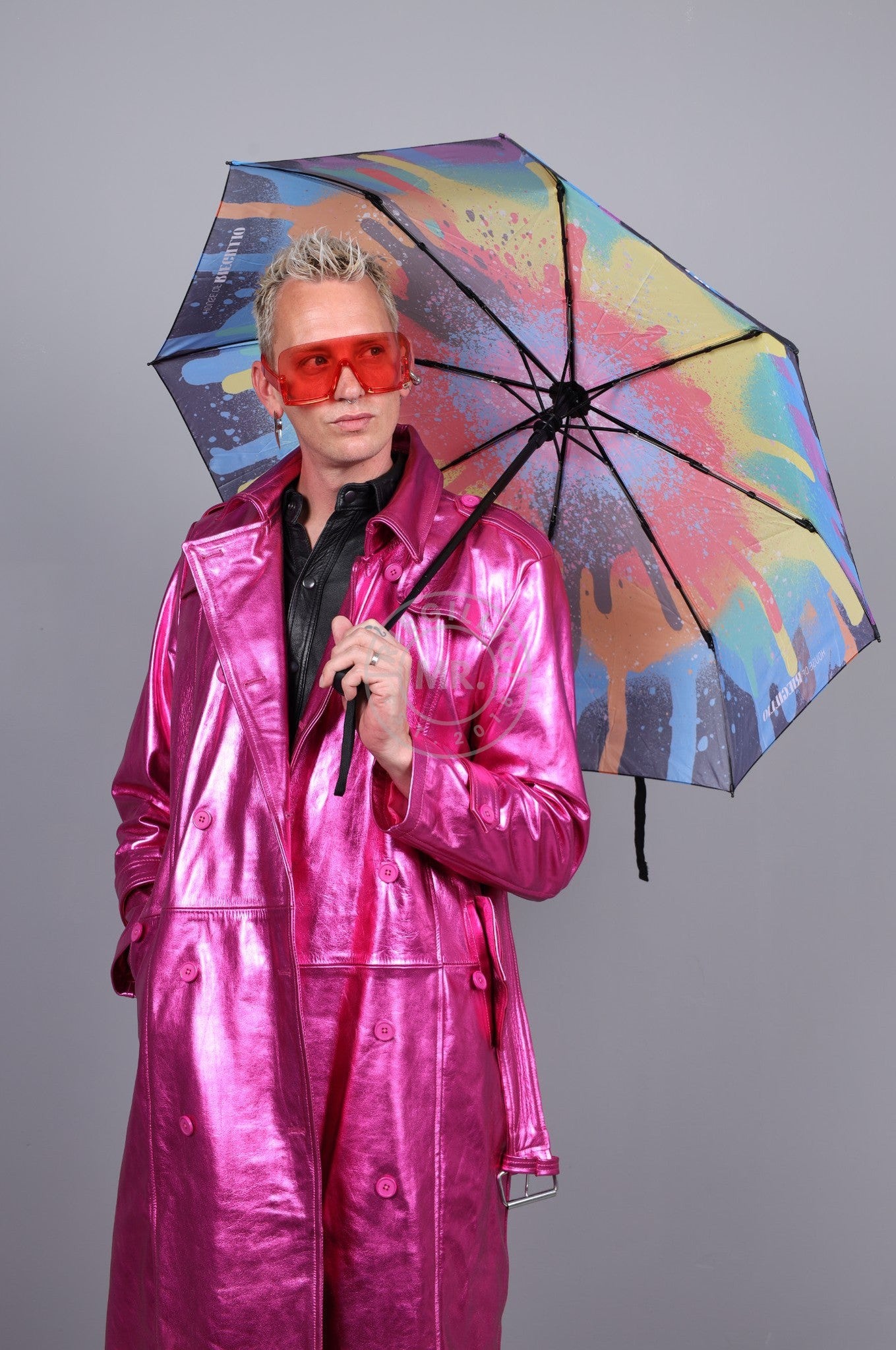 Metallic Leather Trench Coat - Pink at MR. Riegillio