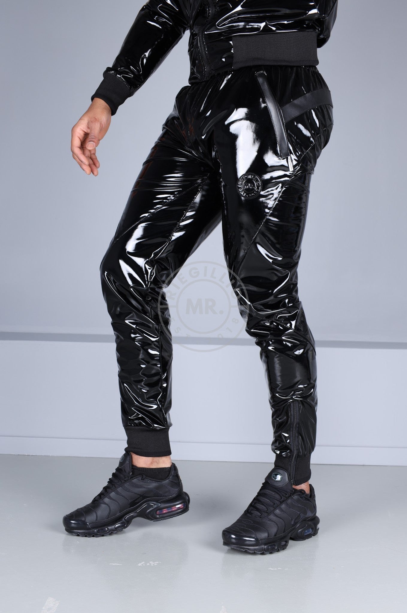 PVC 24 Tracksuit Pants - Black-at MR. Riegillio