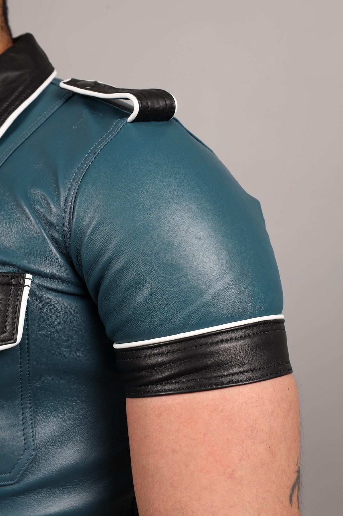 Colored Leather Shirt - Jeans Blue at MR. Riegillio