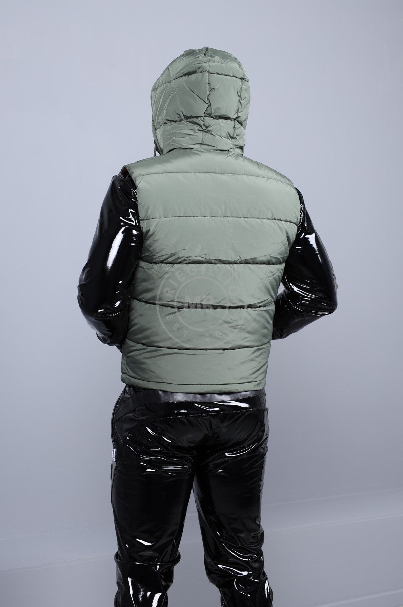 Alpha Industries Hooded Puffer Vest FD - Sage Green-at MR. Riegillio
