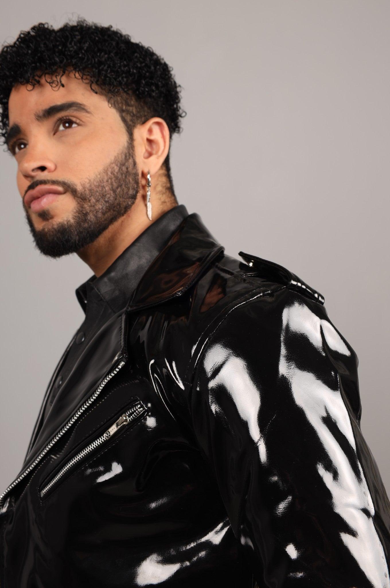 Black PVC Brando Jacket by MR. Riegillio